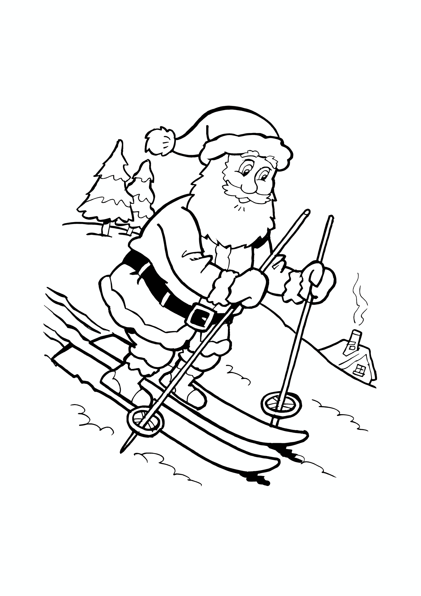 Santa Claus on Skis