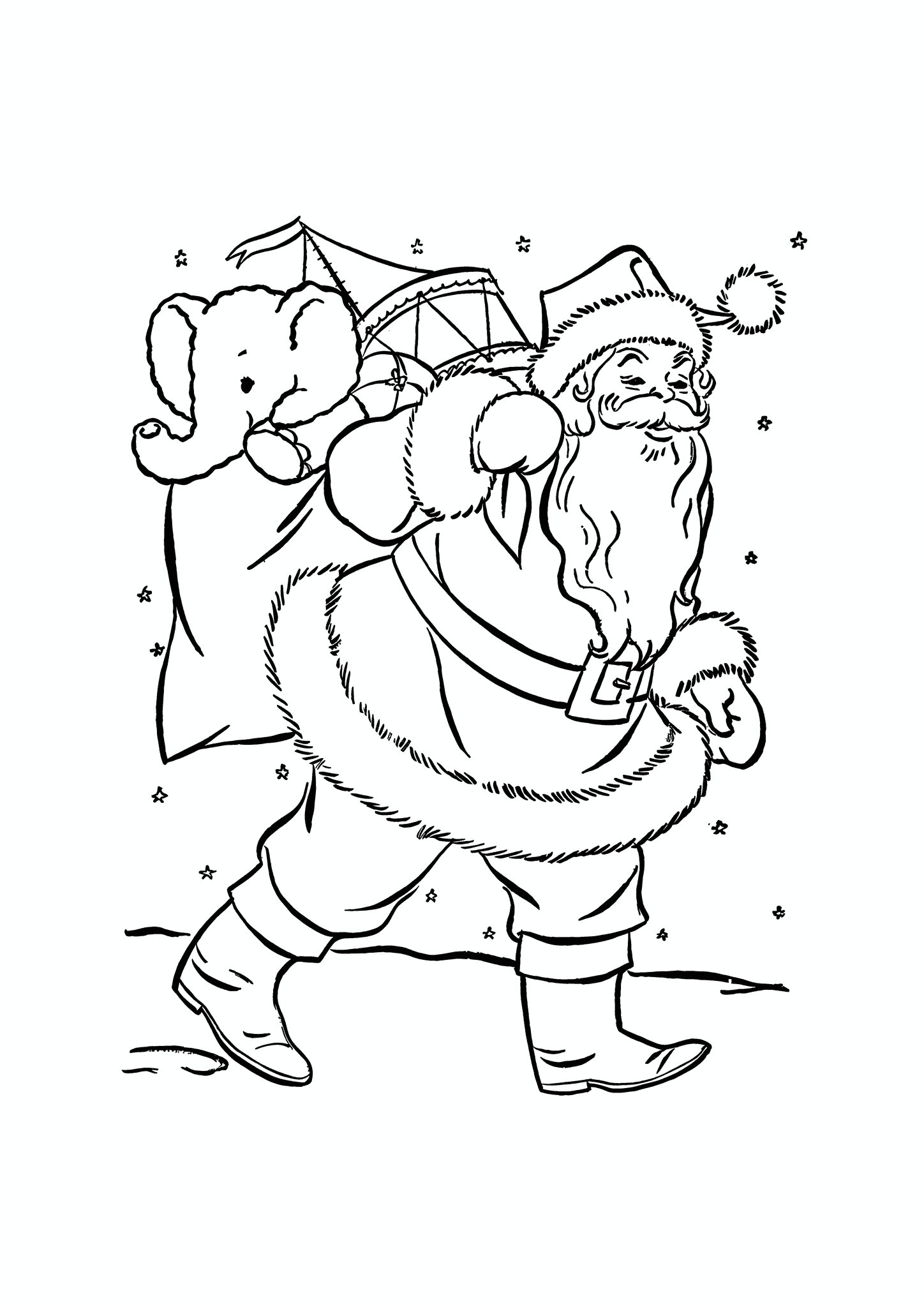 Santa with a Bag of Presents