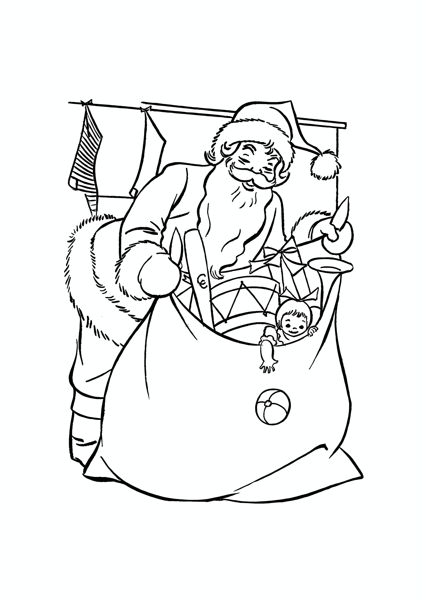 Santa Collects a Bag of Presents