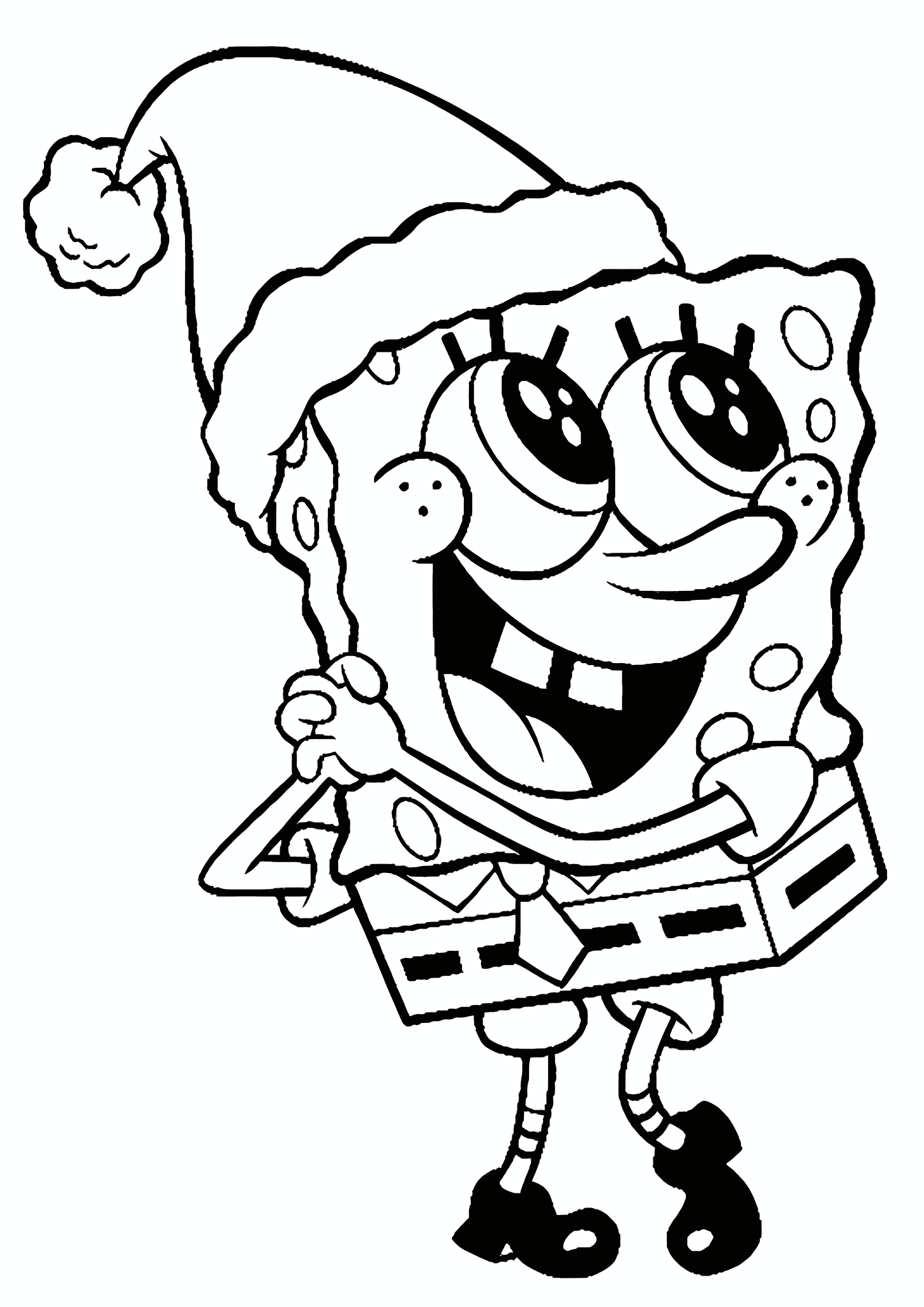 Spongebob Squarepants in a Christmas Outfit