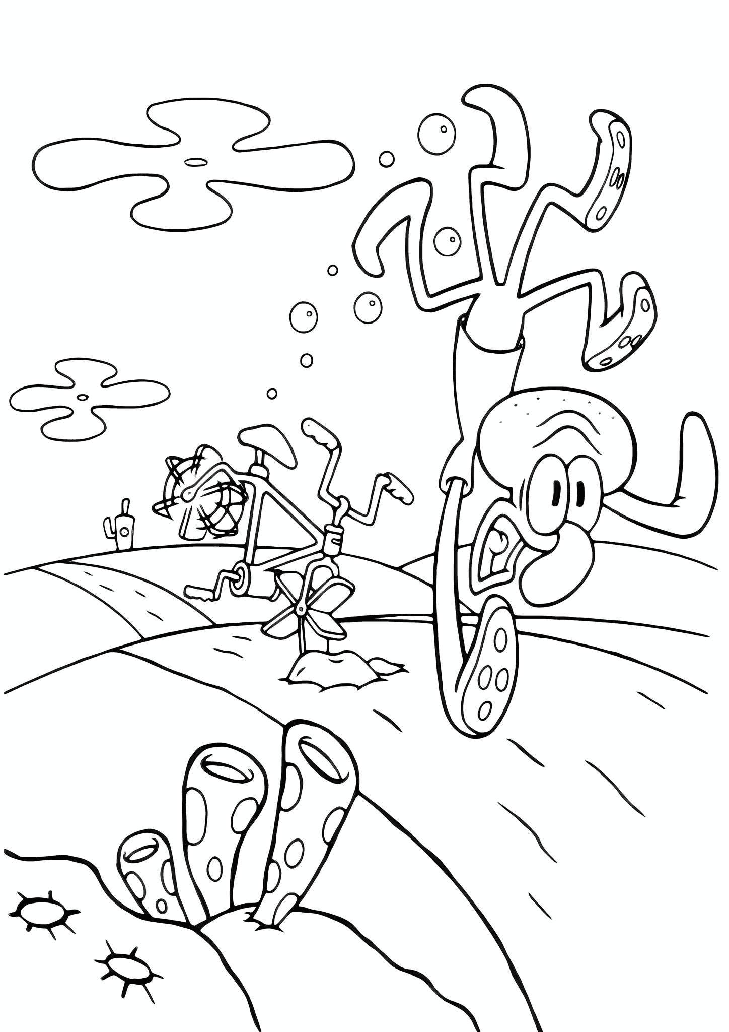 Spongebob: Squidward Fell Off His Bike