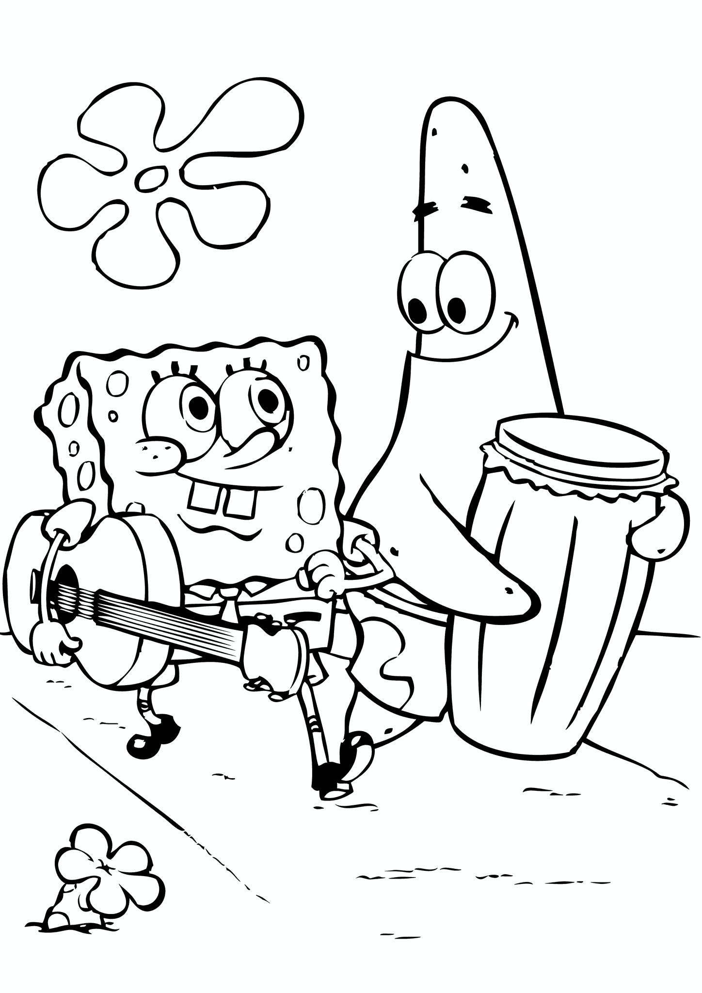 Musicians Patrick and Spongebob