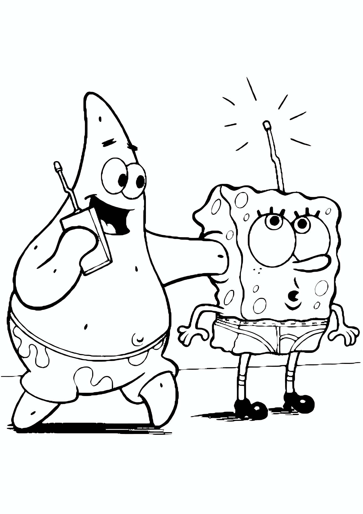 Spongebob: Patrick Testing a Walkie-talkie