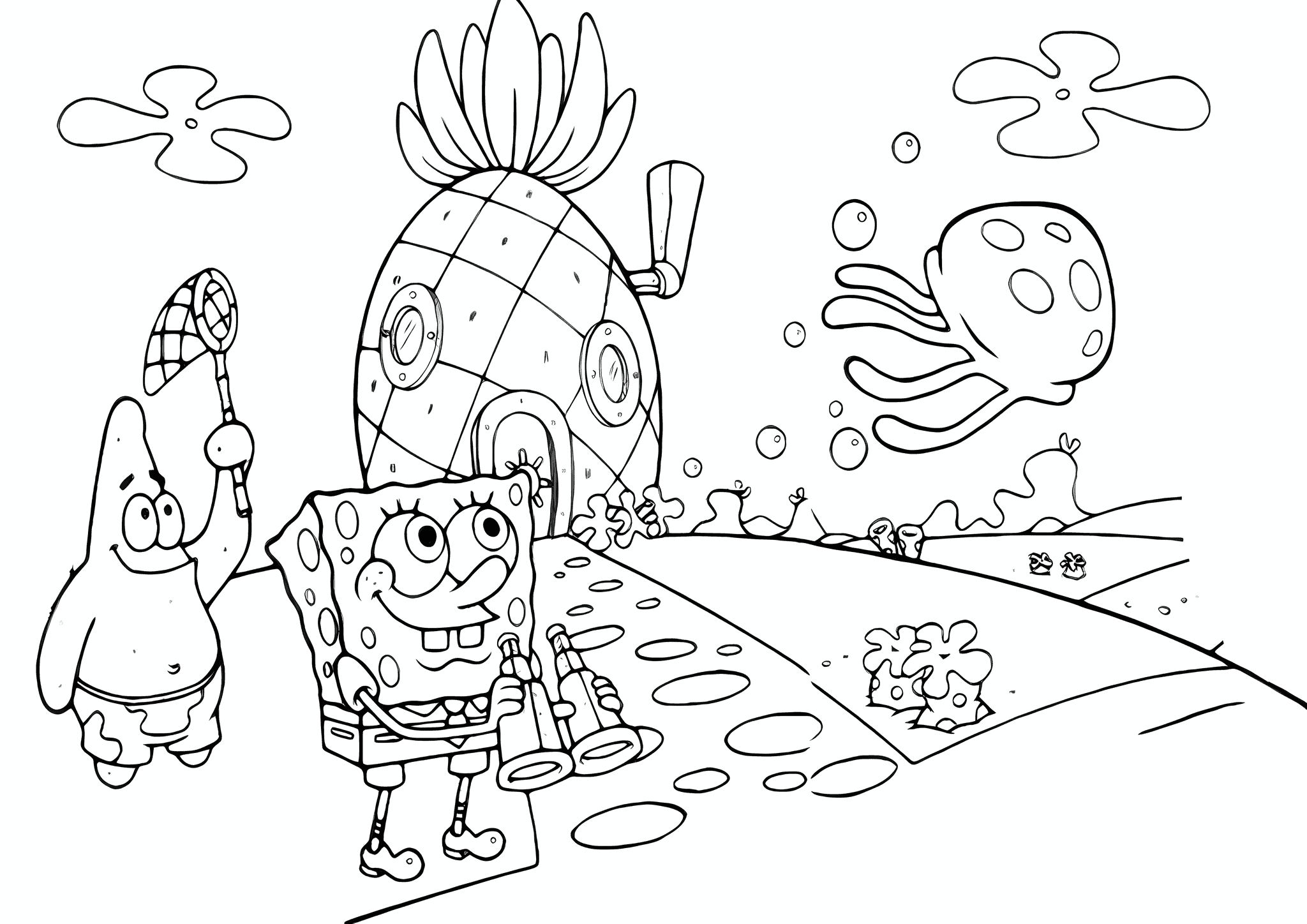 Spongebob Choosing a Place to Hunt