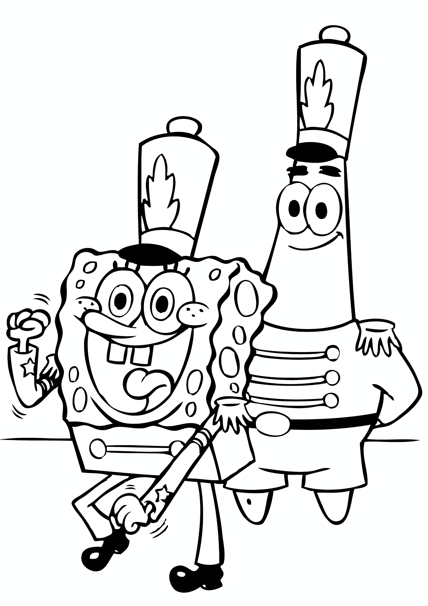Spongebob and Patrick Star in Uniform