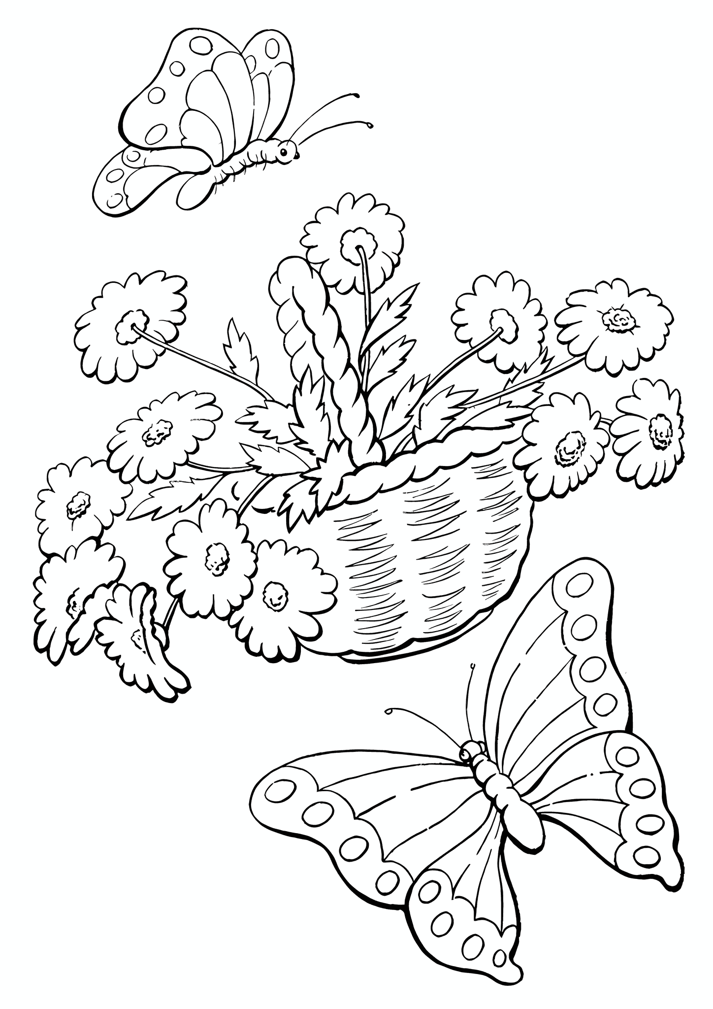 Spring: Basket of Daisies