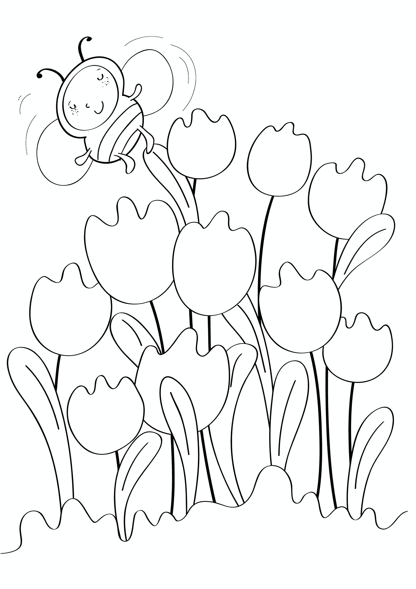 Spring: Bee on Flowers