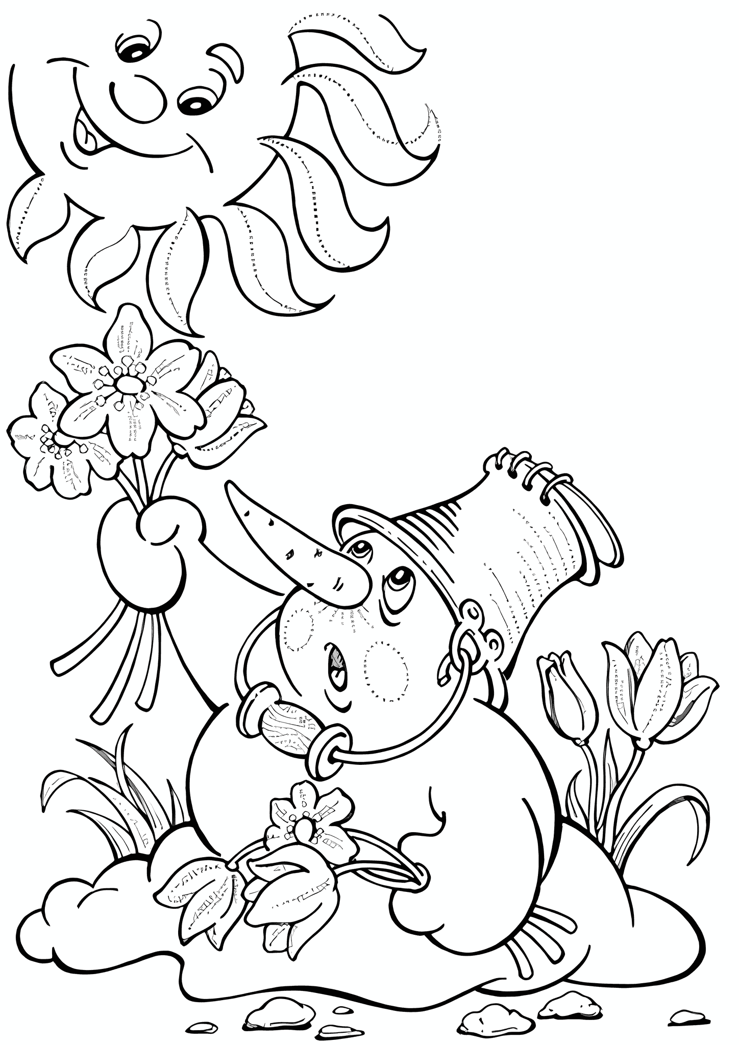 Spring: Snowman and the Sun