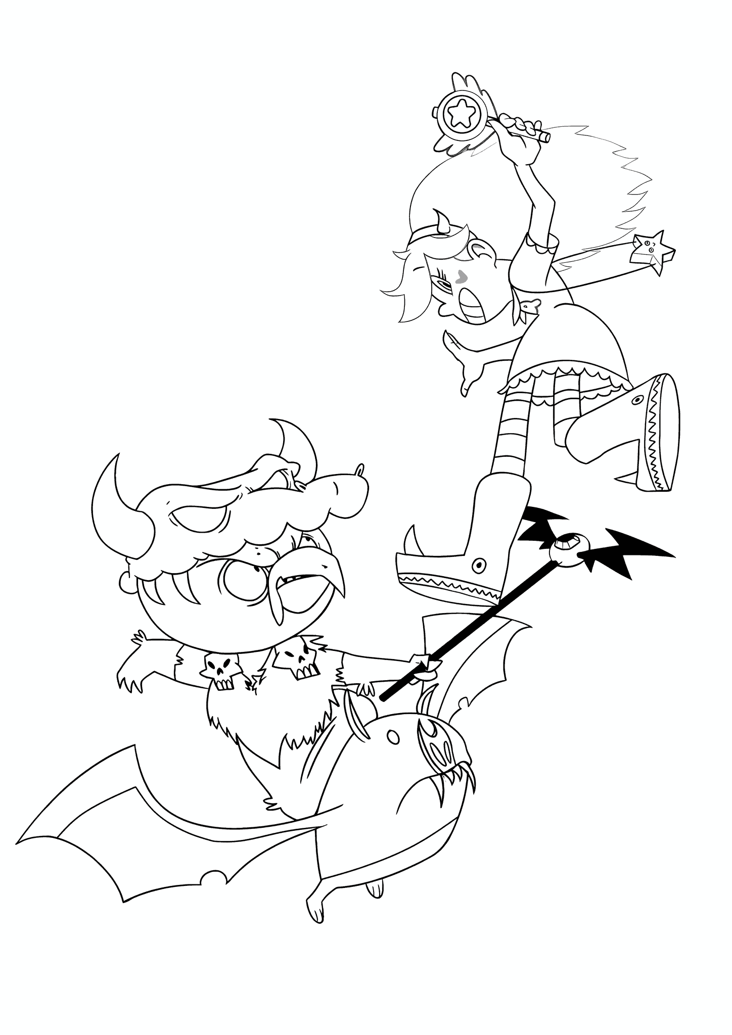 Star Butterfly Fight with Ludo