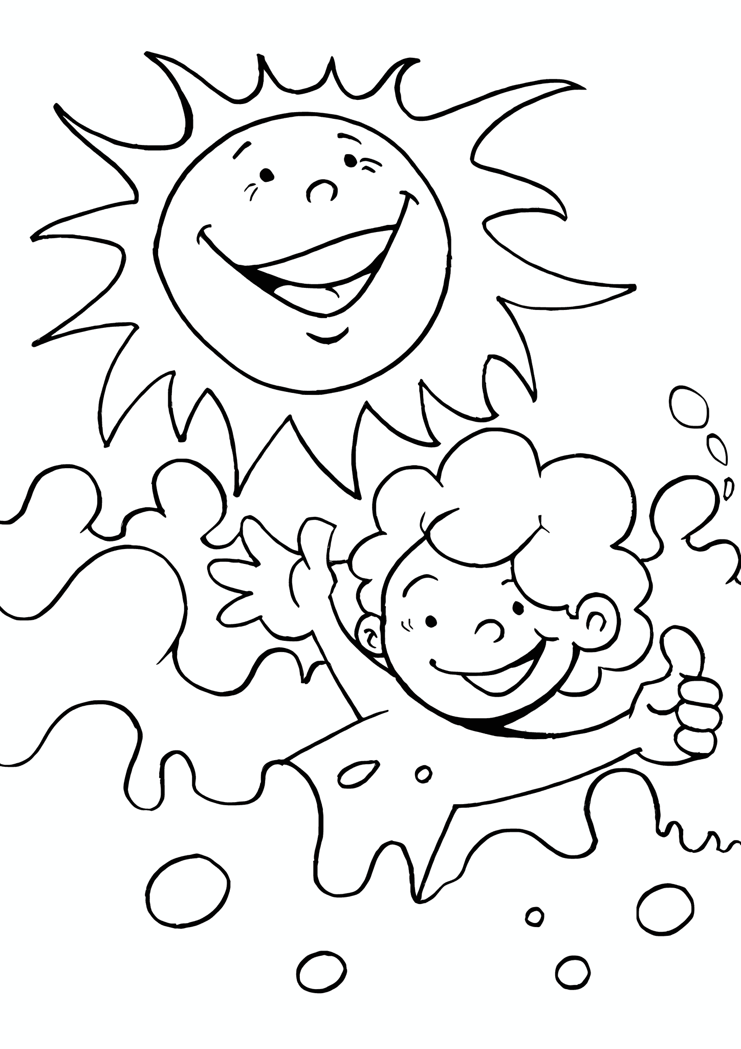 Summer: Cheerful Sunshine and a Bathing Boy