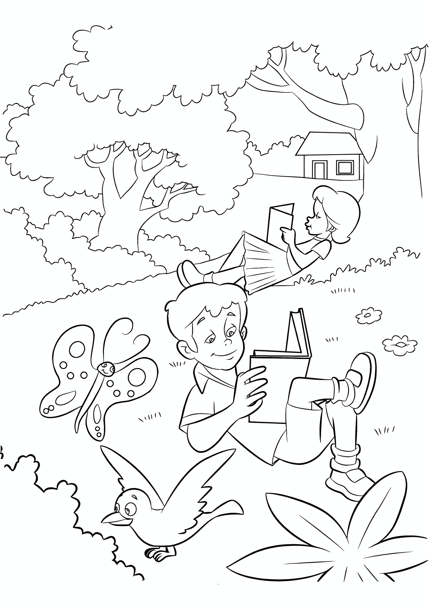 Summer: Children Reading Books