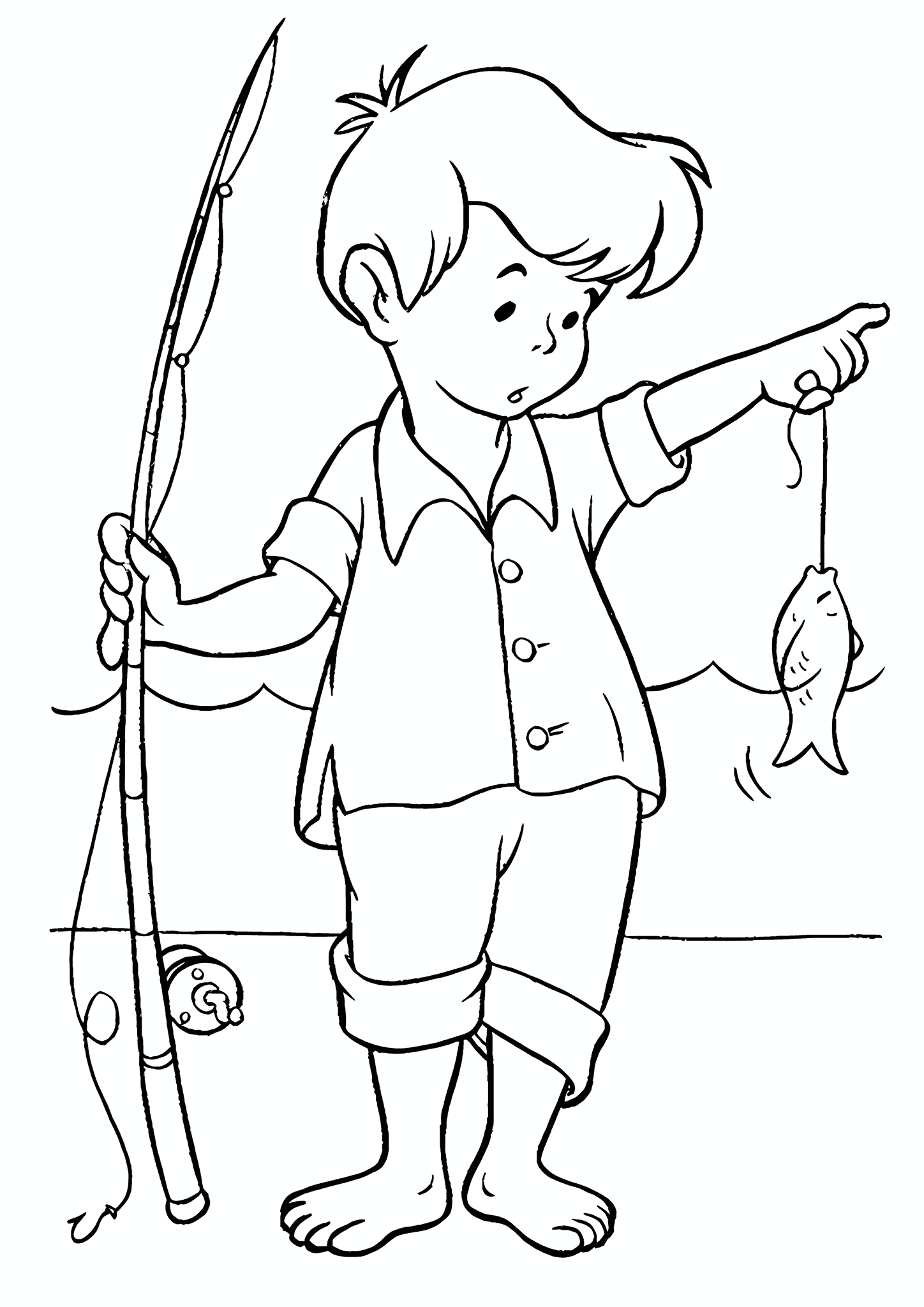 Summer: Little Fisherman Caught a Fish