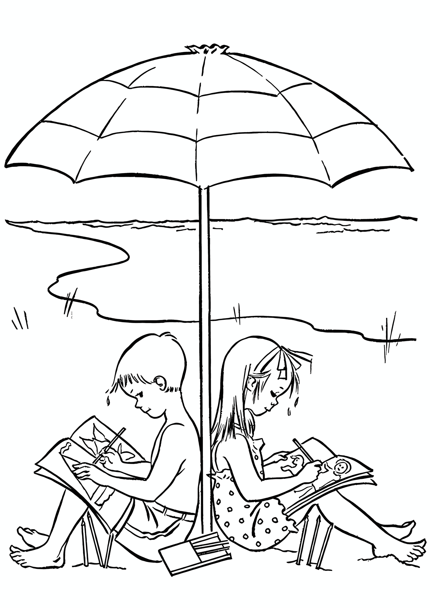 Summer: Children Under An Umbrella