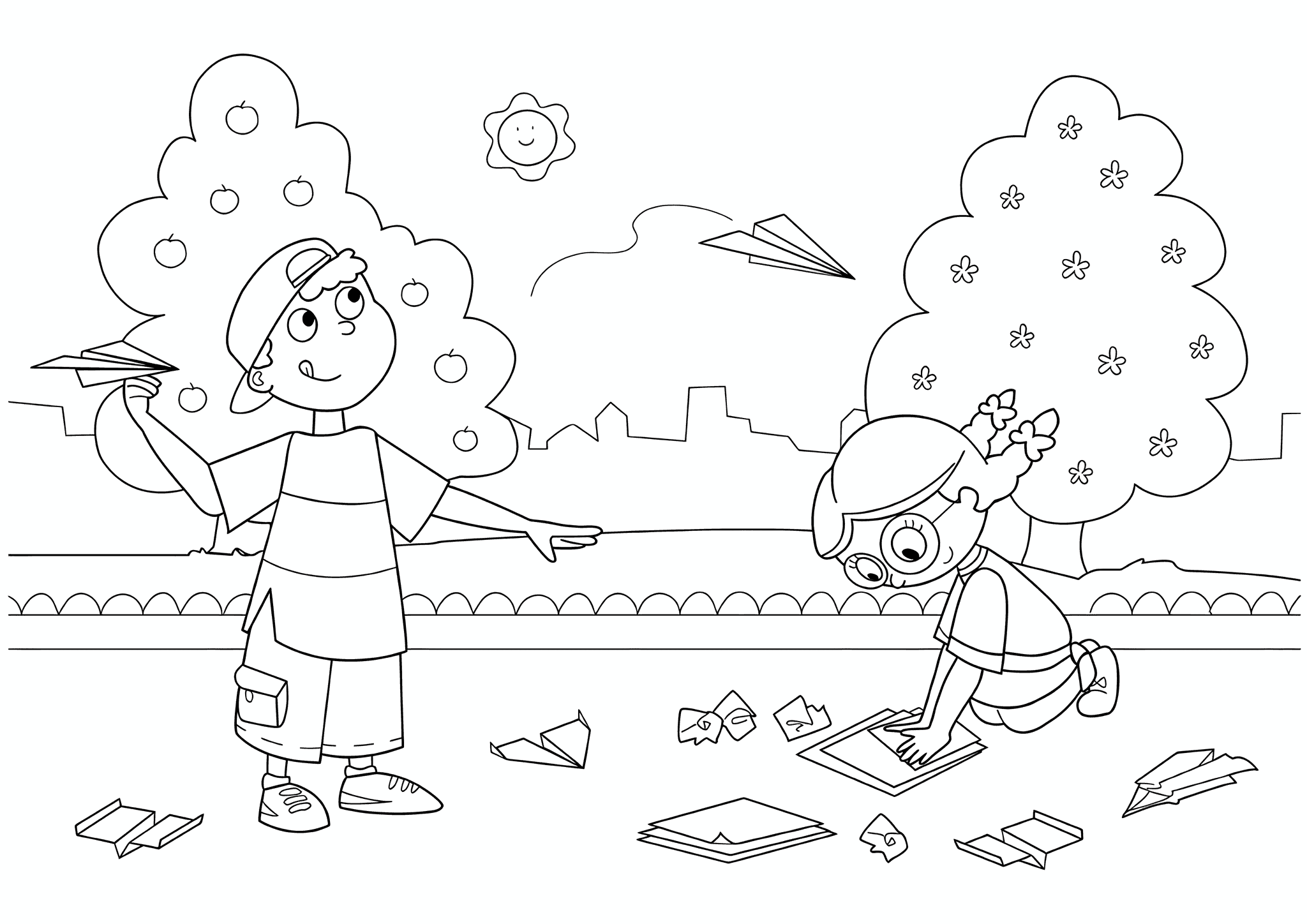 Summer: Children Make and Fly Airplanes