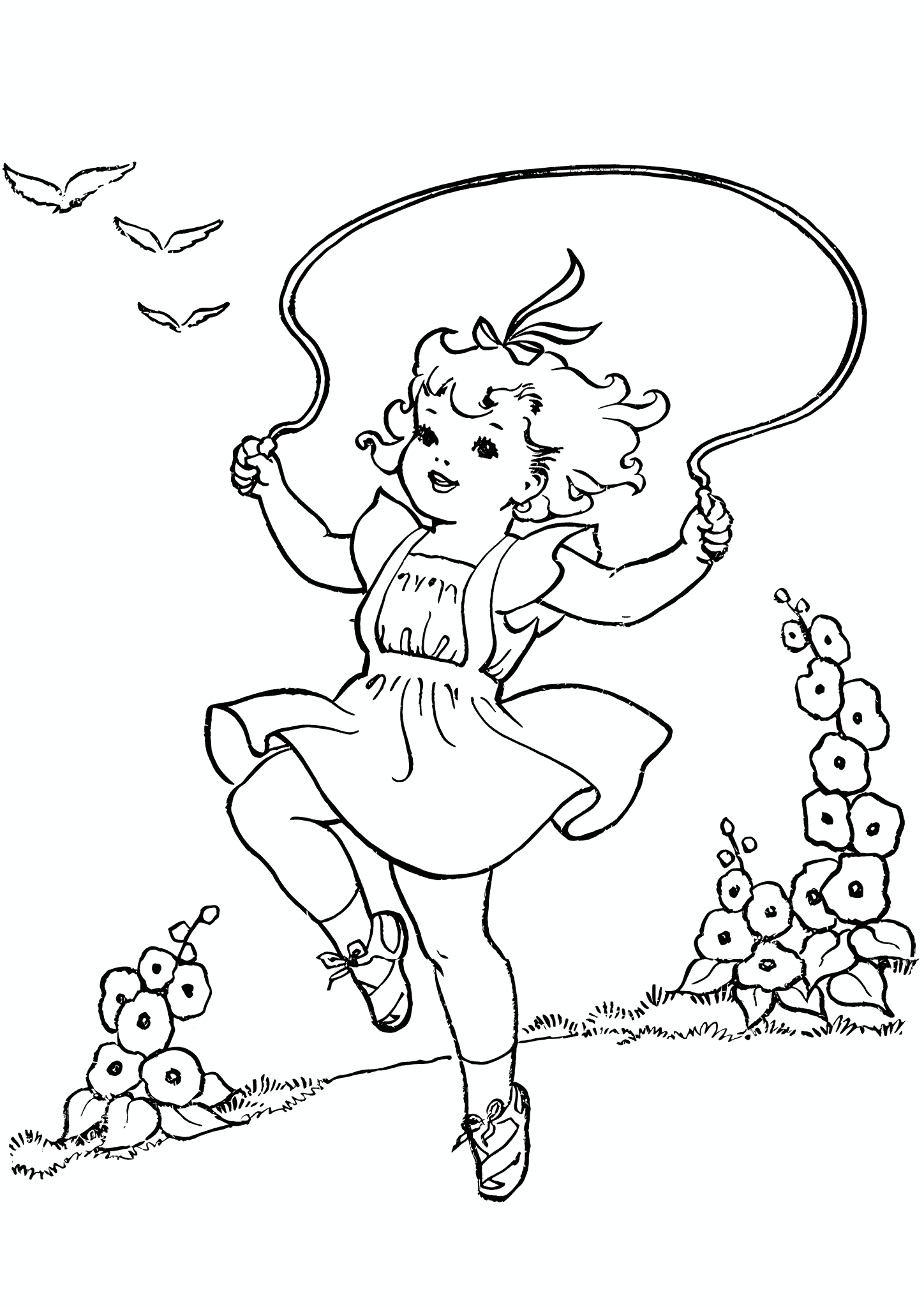 Summer: Girl is Jumping Rope