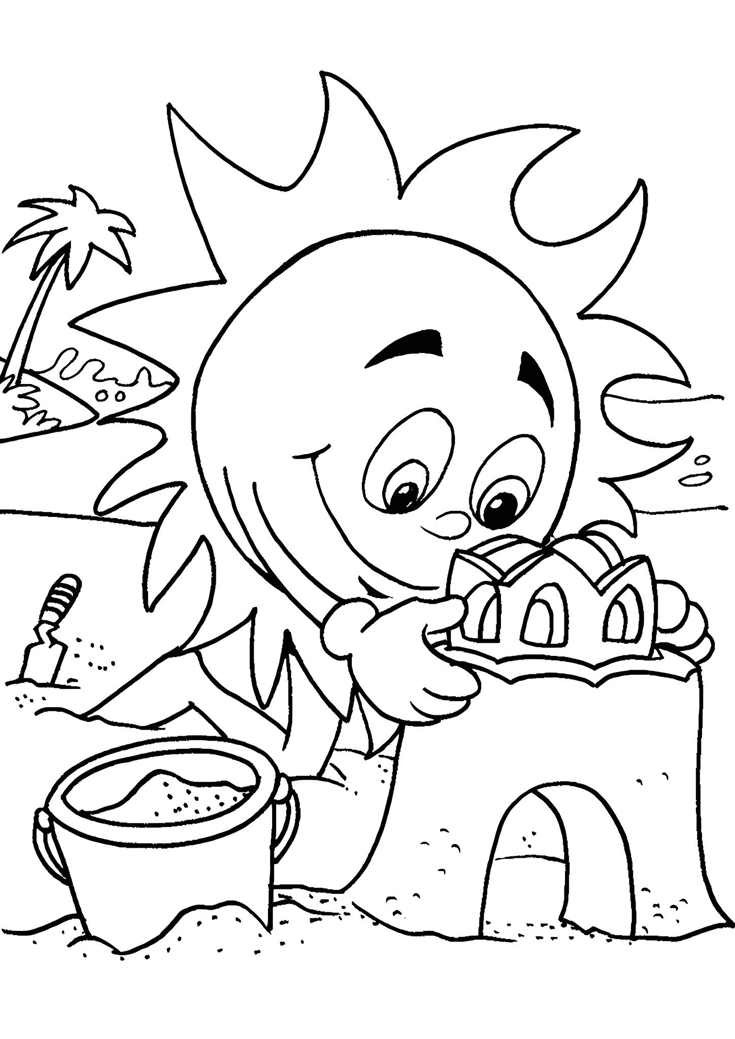 Sunshine on the Beach Builds a Sand Castle