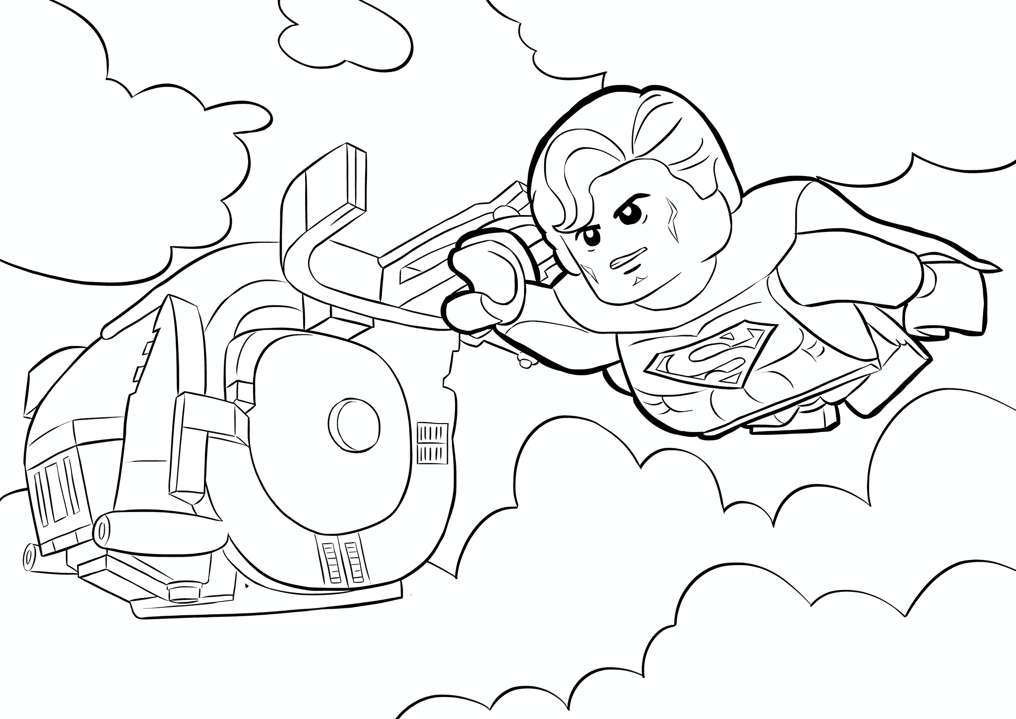 Lego Superman and the Helicopter