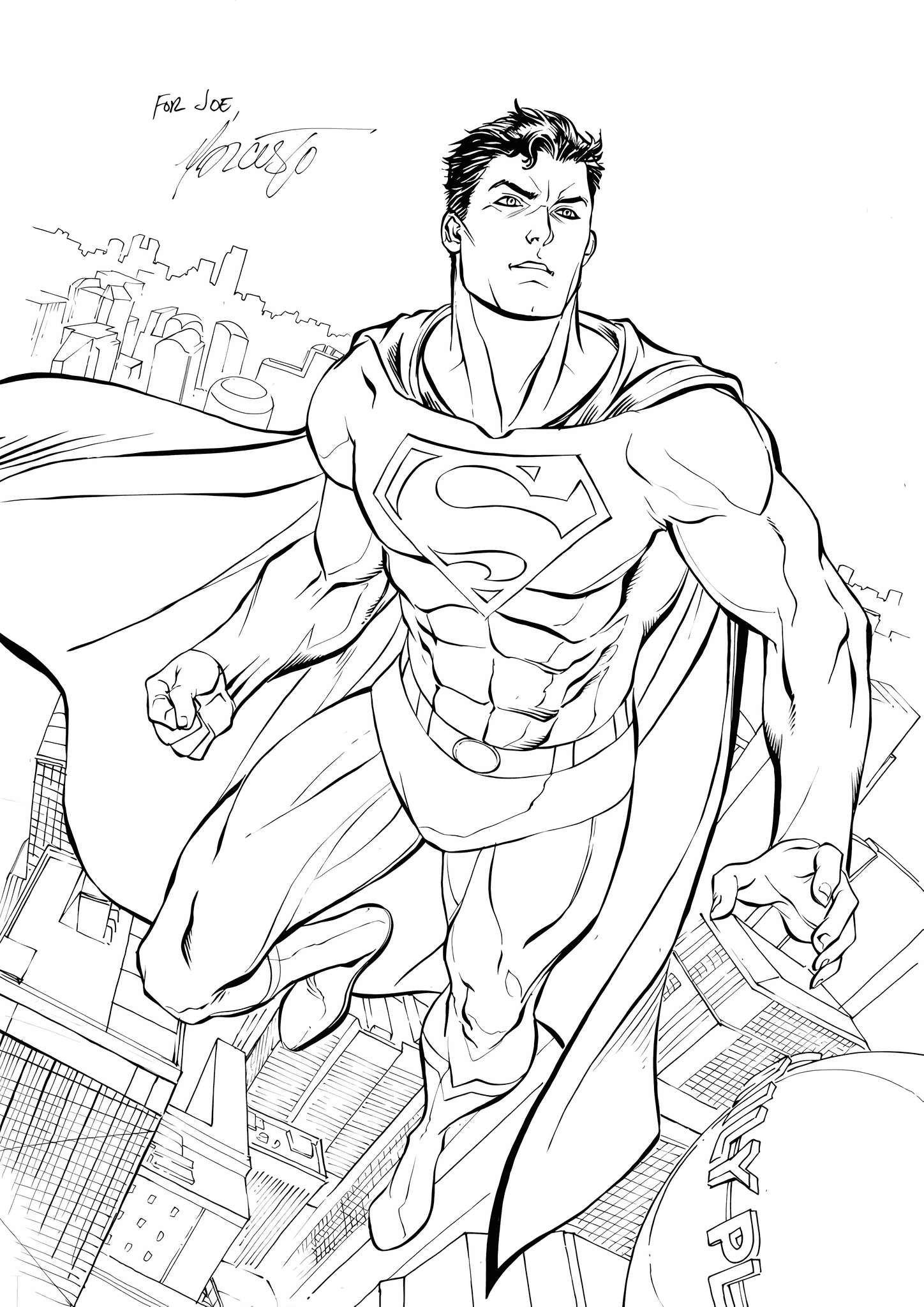 Superman in the Sky Above the City