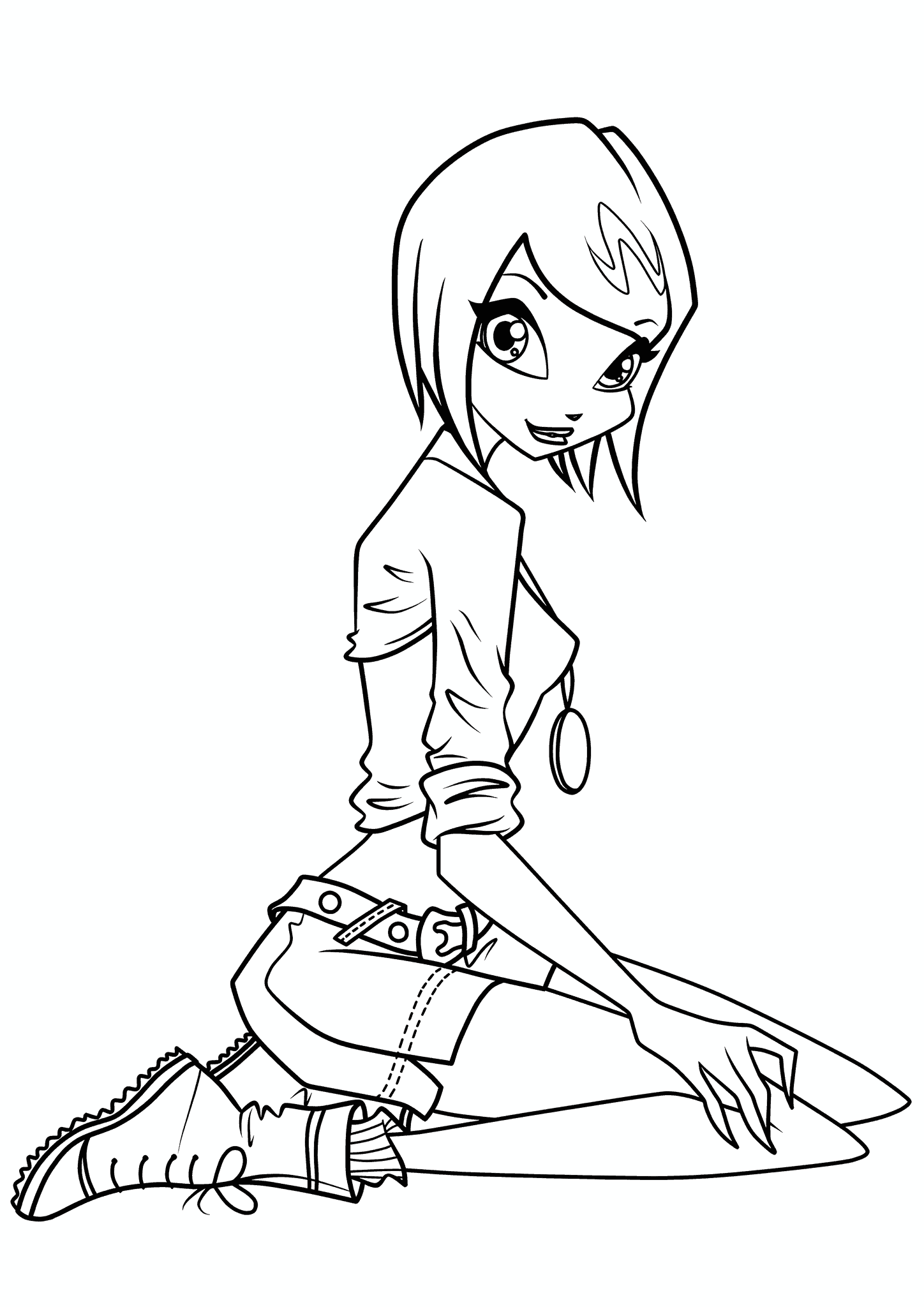 Tecna (Winx Club) Sits on Her Knees