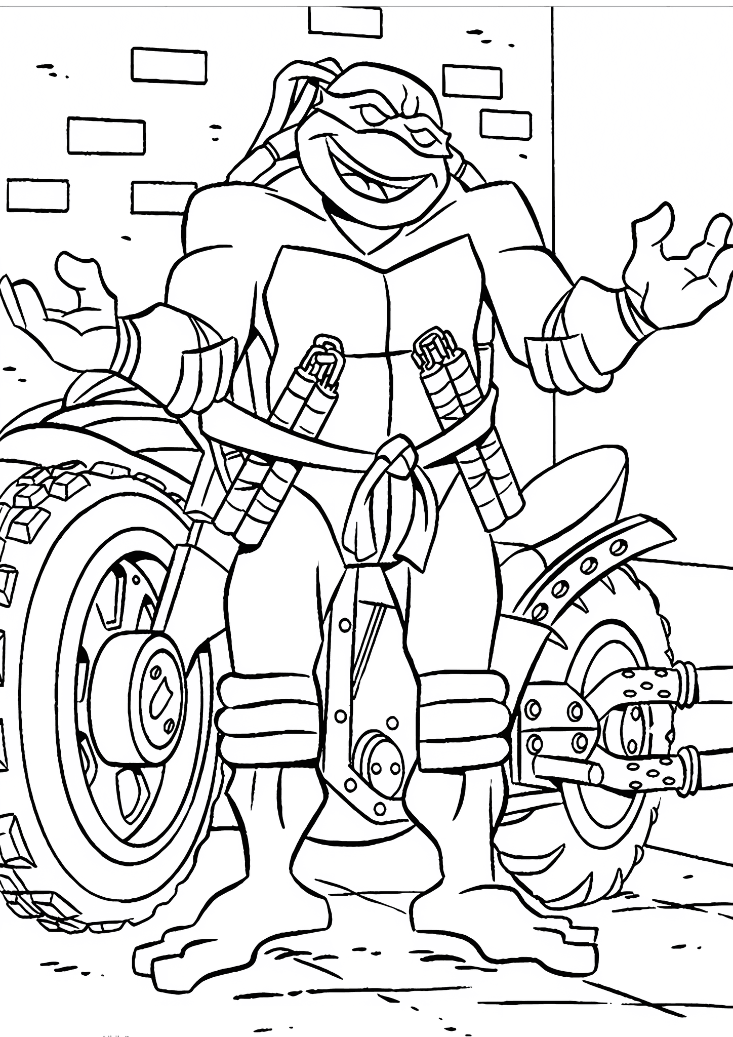 Ninja Turtles: Michelangelo By the Motorcycle