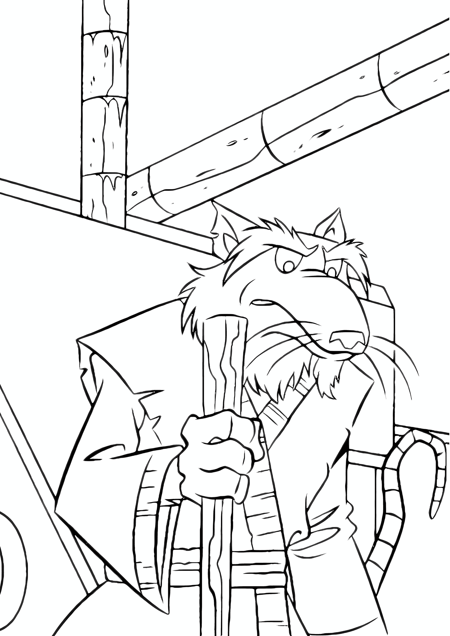 Ninja Turtles: Splinter with a Fighting Pole