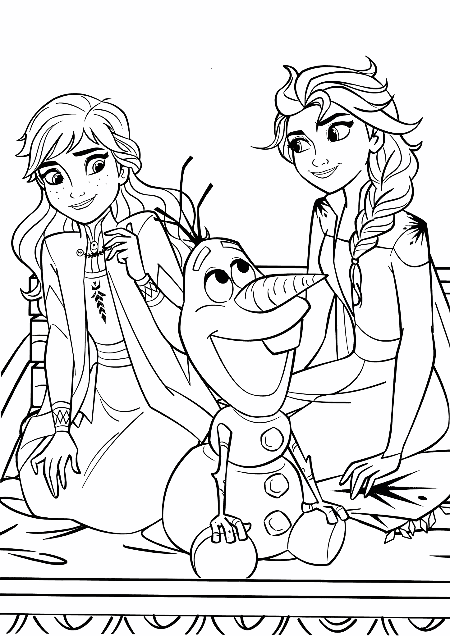 Elsa and Anna (frozen) in the Company of Olaf
