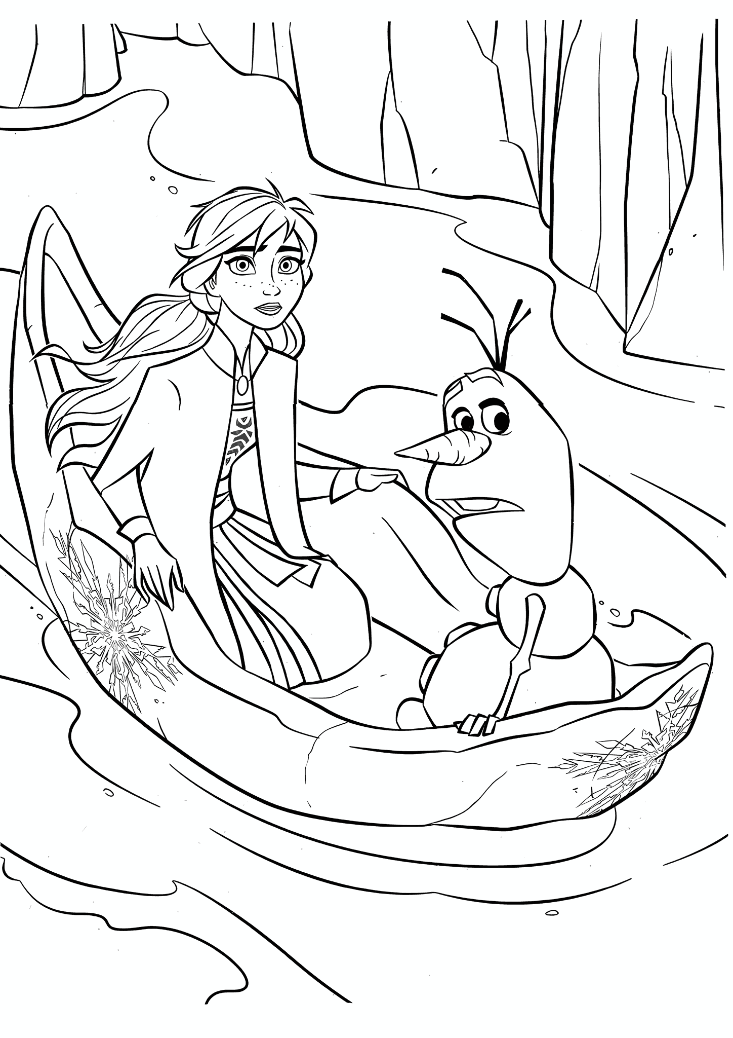 Frozen: Anna and Olaf in a Boat