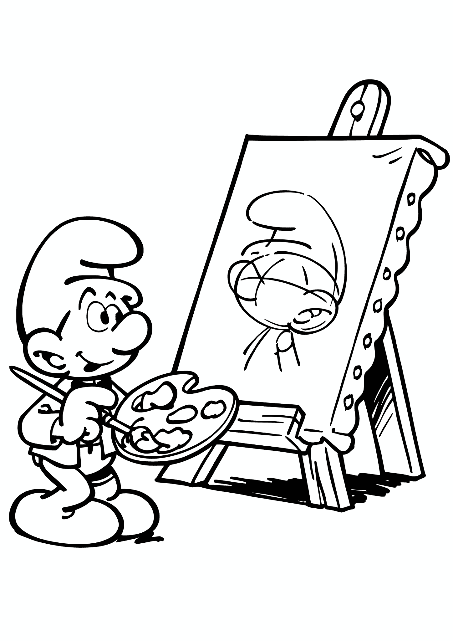 An Artist Draws a Smurf