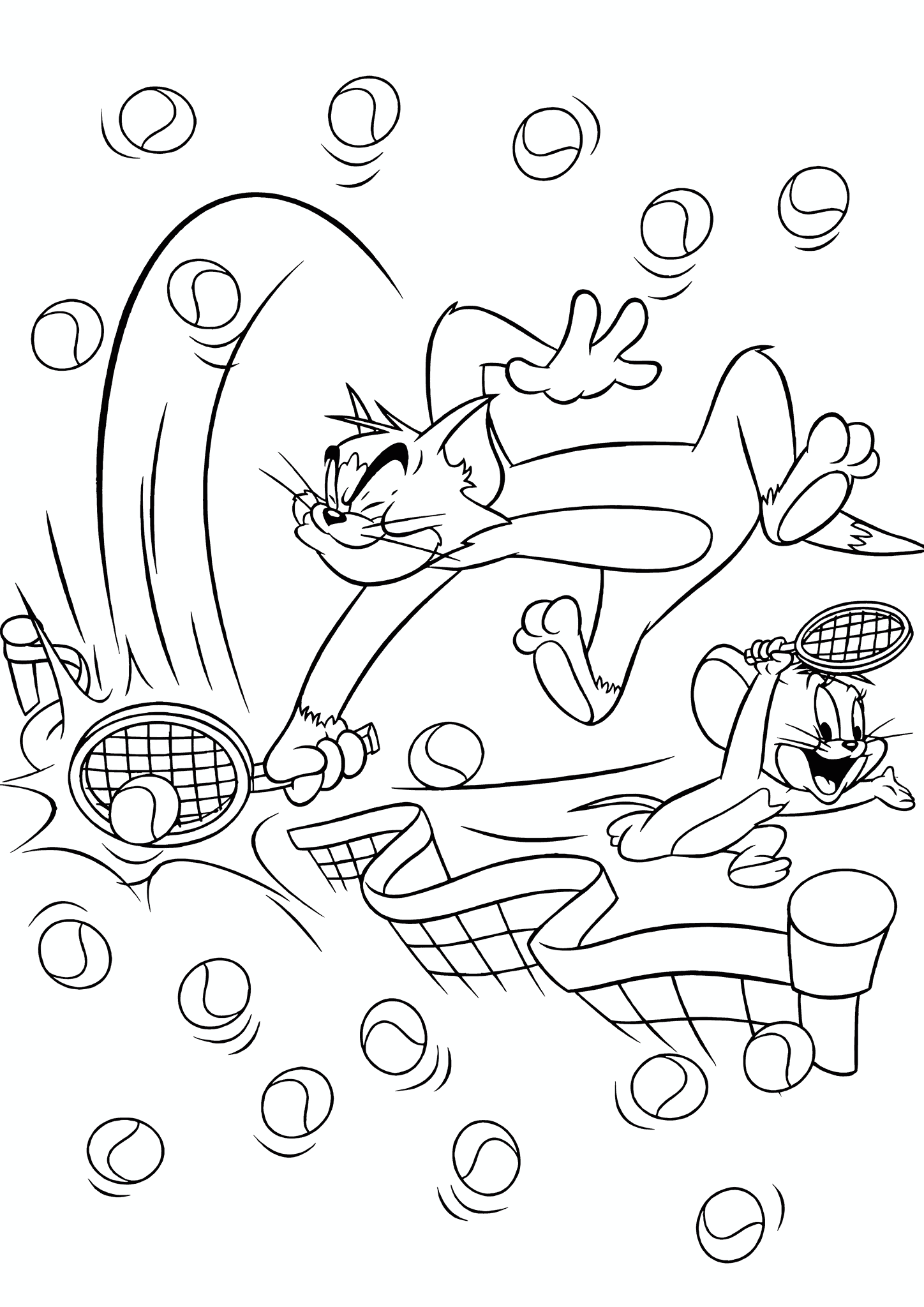 Tom and Jerry Playing Tennis