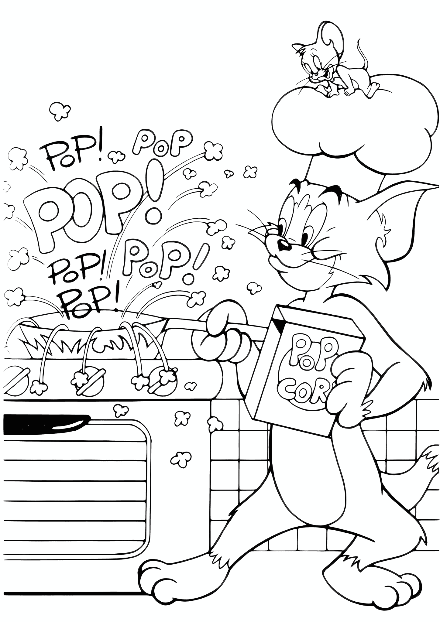 Tom and Jerry Making Popcorn