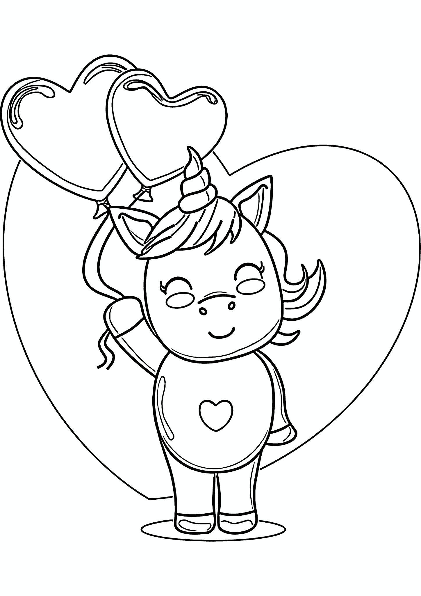 Unicorn with Balloons