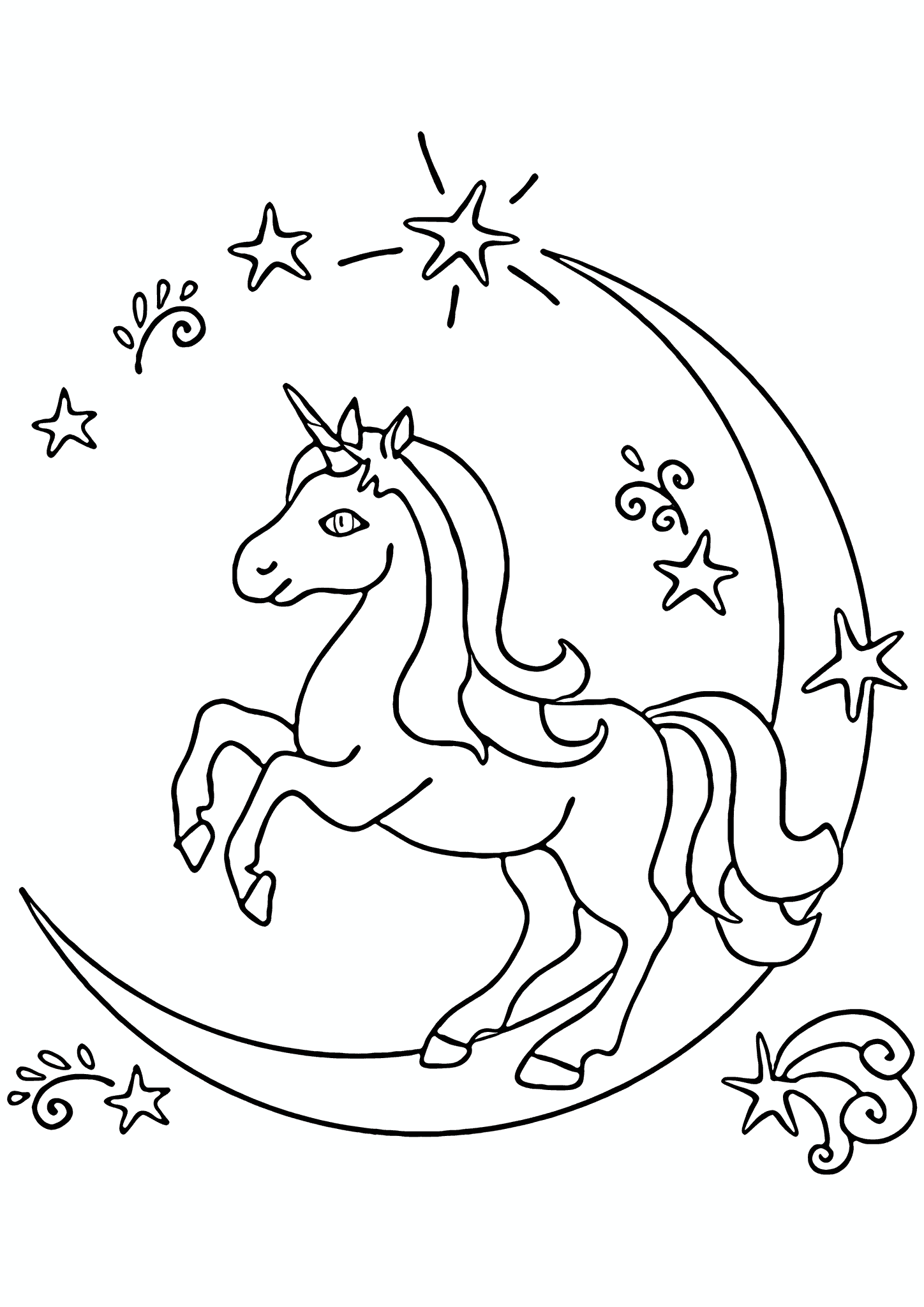 Unicorn on a Moonlit Road