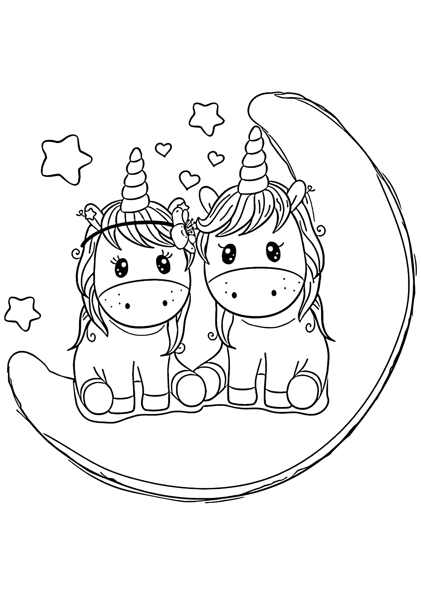 Unicorn Sitting on the Moon