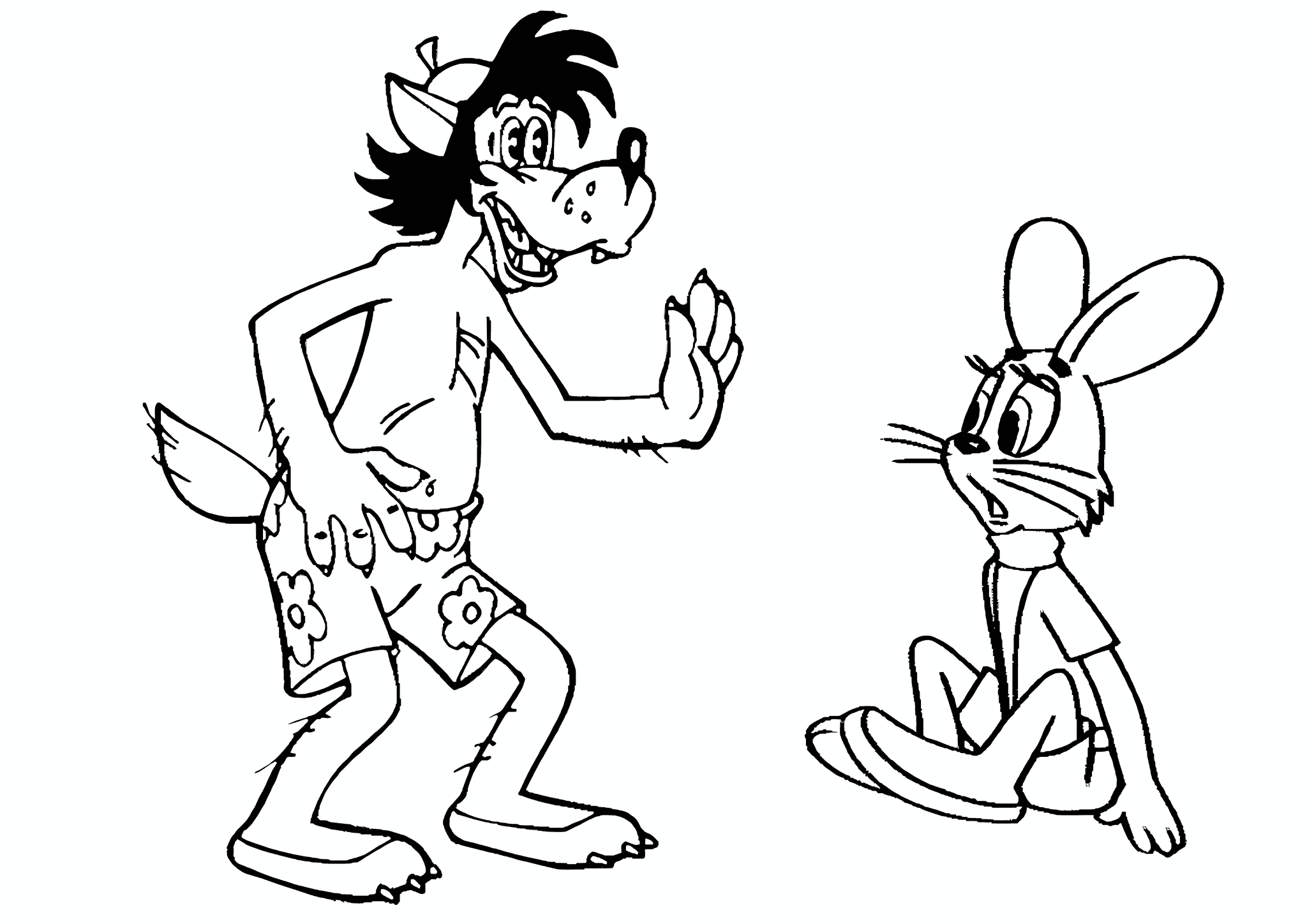 Wolf and Hare on the Beach