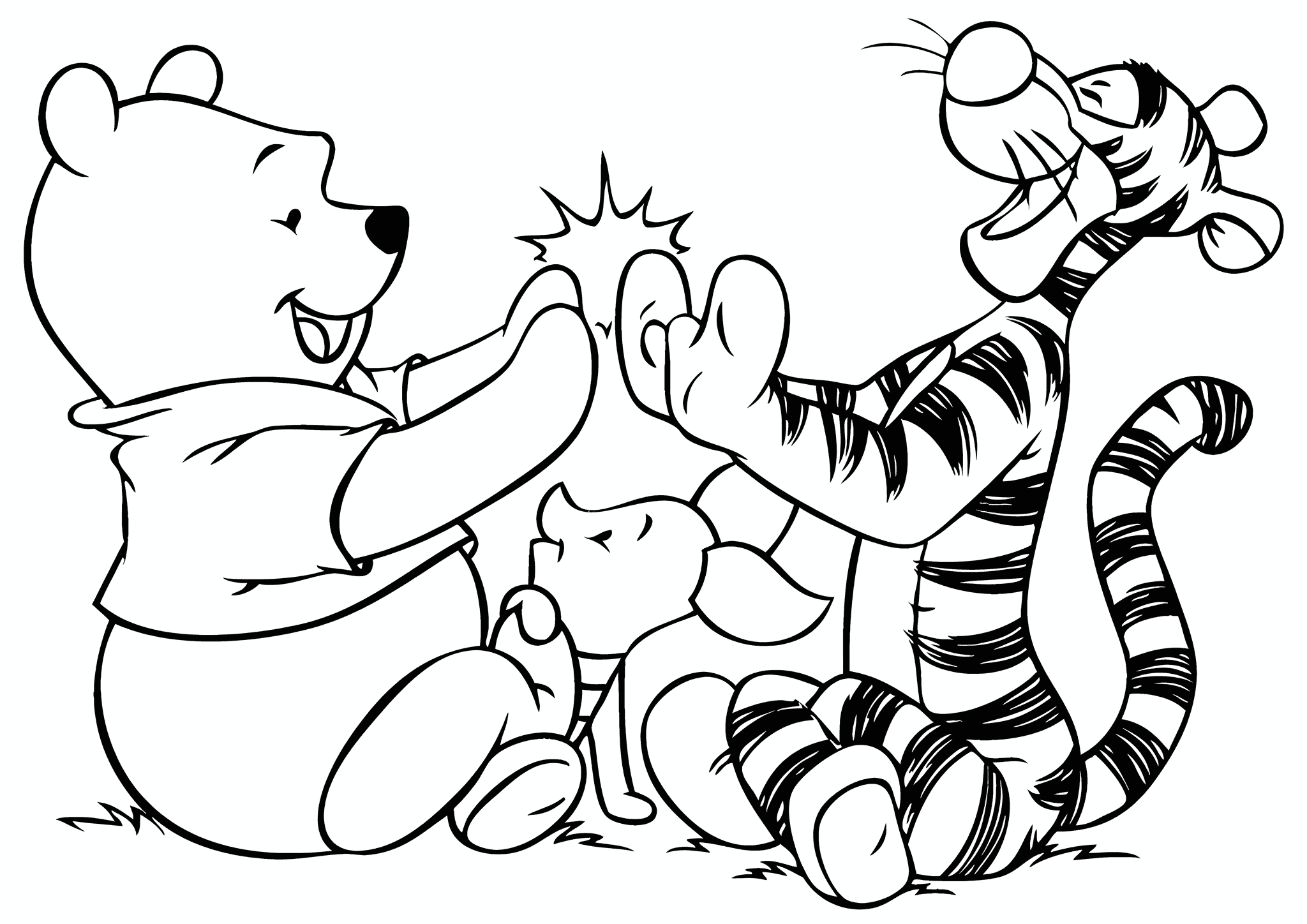 Winnie and Tigger Playing Cuddly Toys