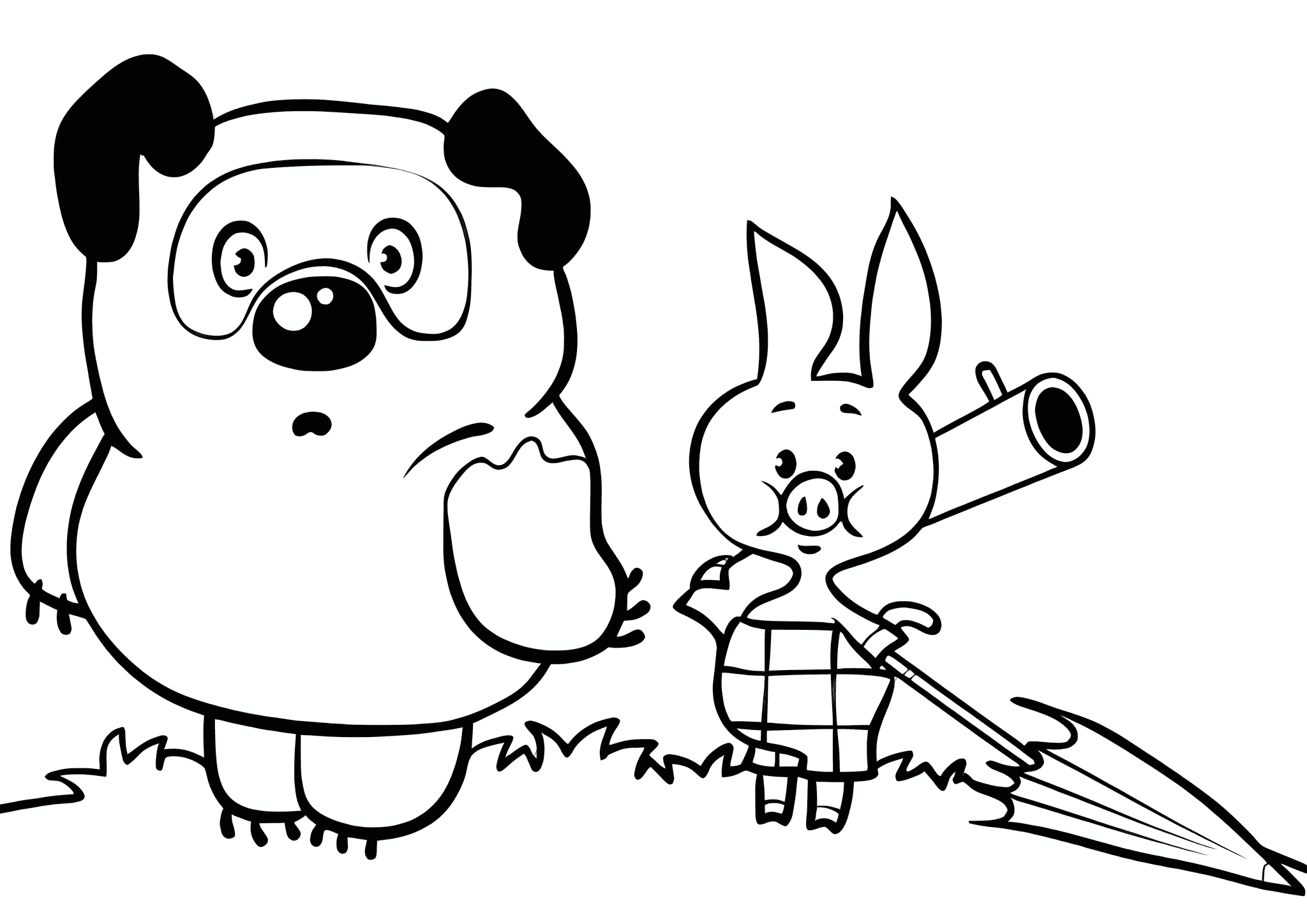 Winnie and Piglet Are Going for Honey