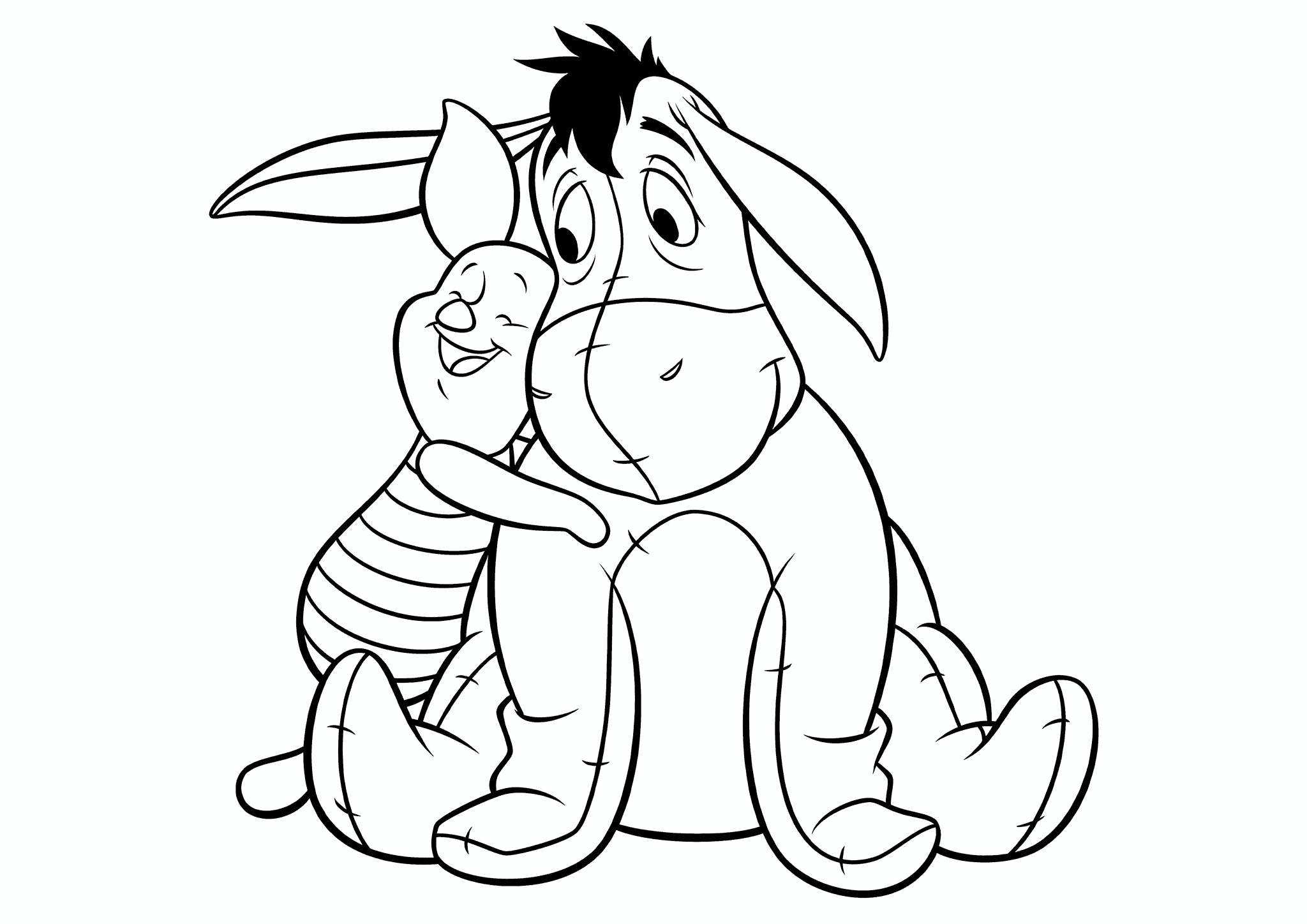 Winnie the Pooh: Eeyore and Piglet Hugging