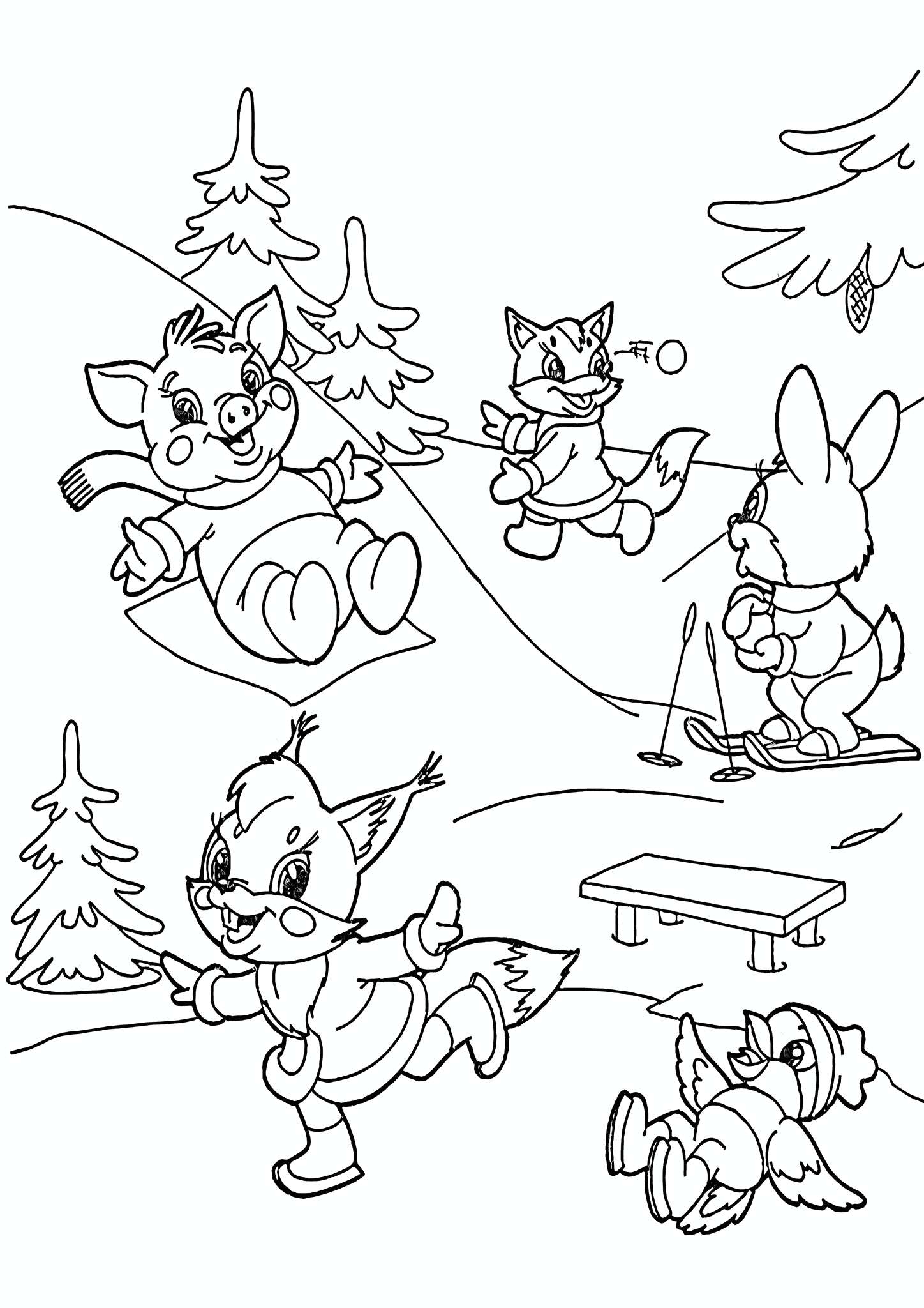 Winter: Fun Snow Slide