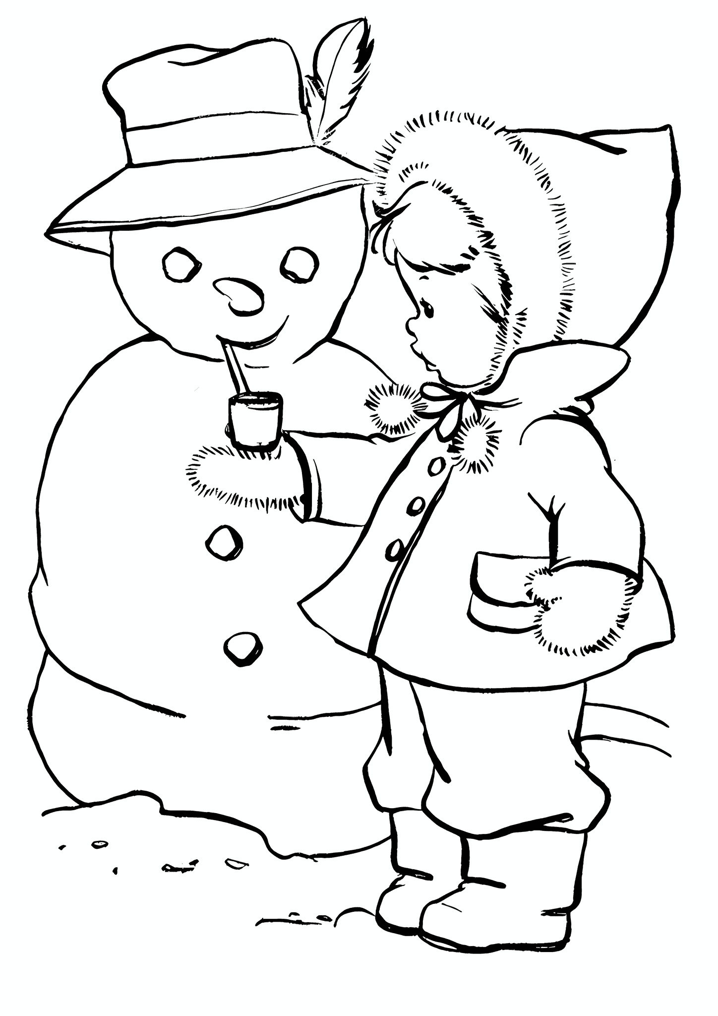 Winter: the Baby and the Snowman