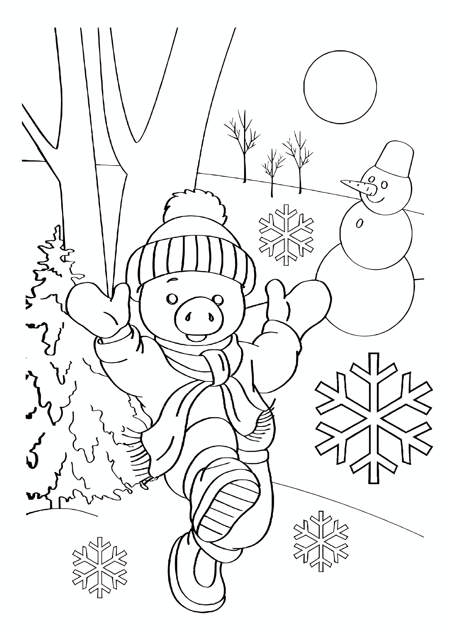 Winter: Piglet in a Winter Forest