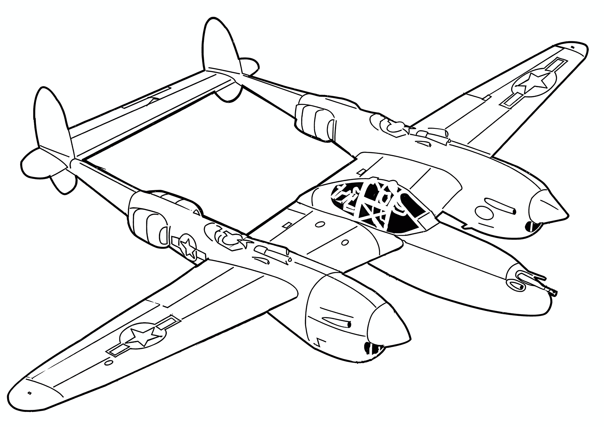 Airplane Lockheed P-38 Lightning (USA)