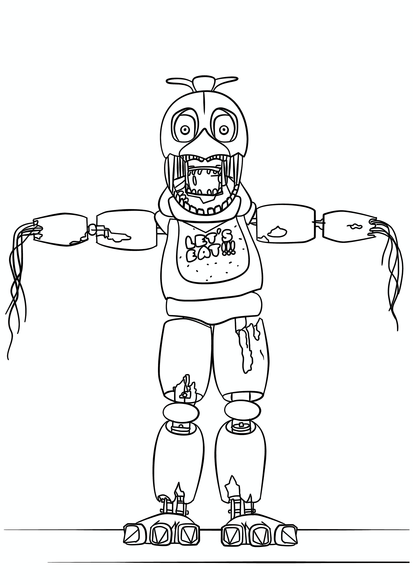 FNAF: Chica with Her Arms Torn Off