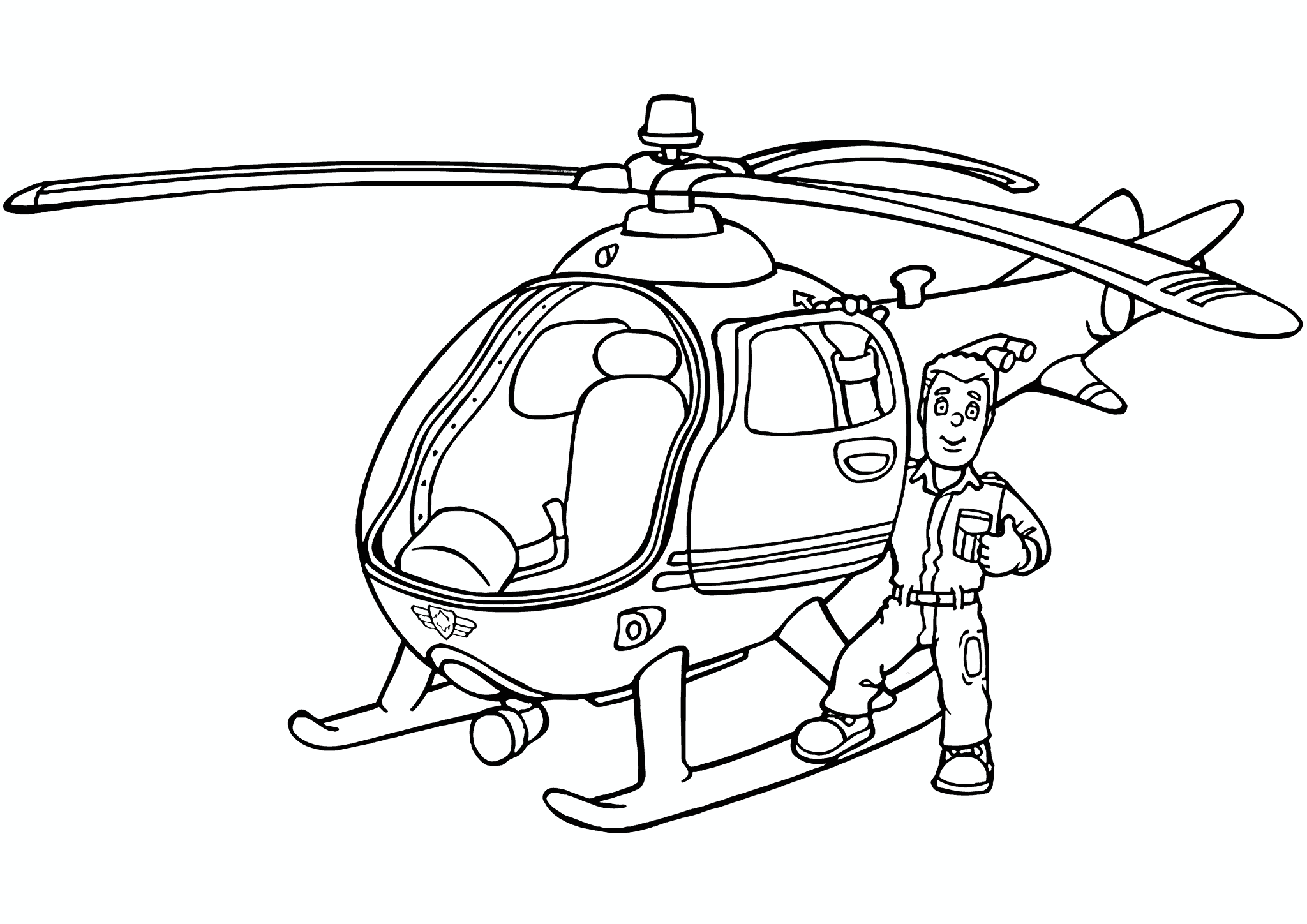 Helicopter and Pilot