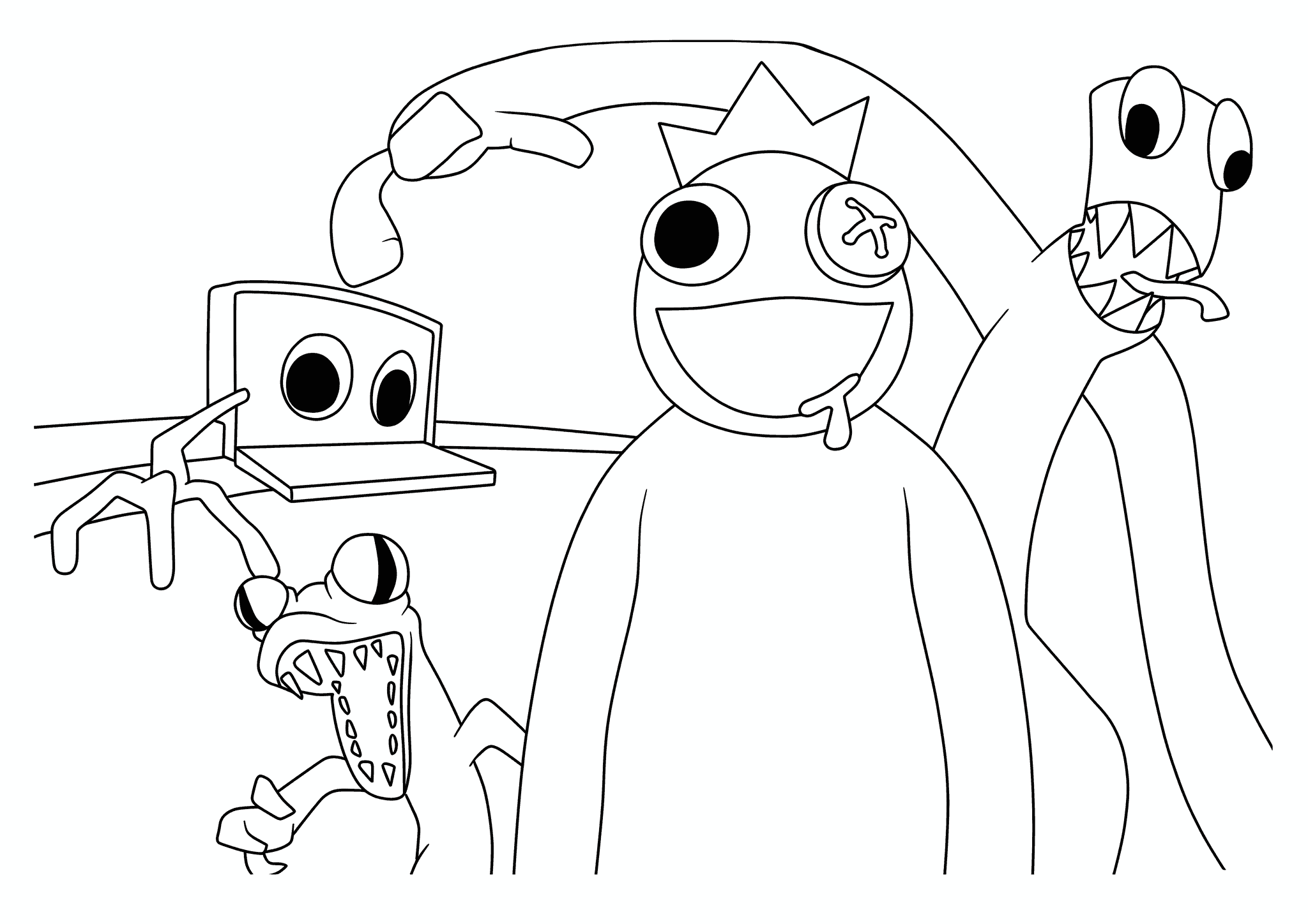 Rainbow Friends: Blue, Green, Purple, Orange