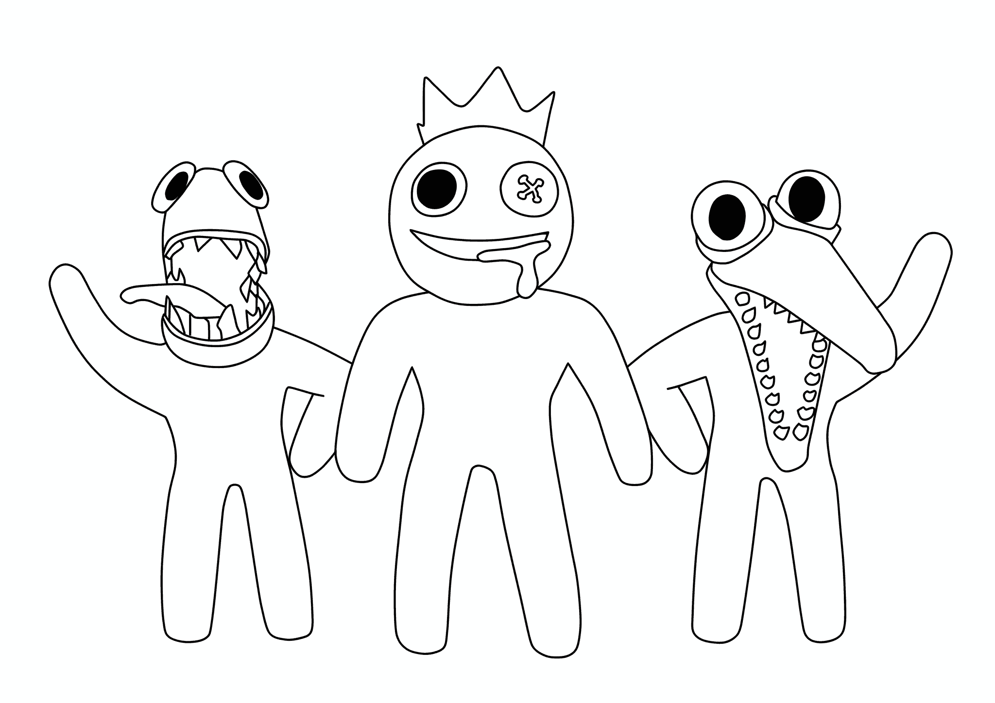 Rainbow Friends: Green, Blue and Orange