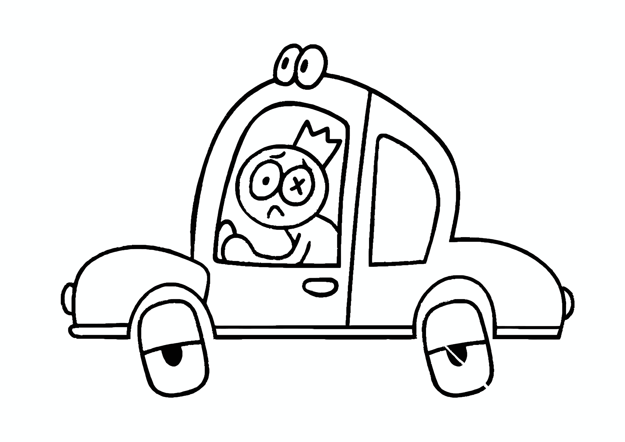 Rainbow Friends: Blue on the Car