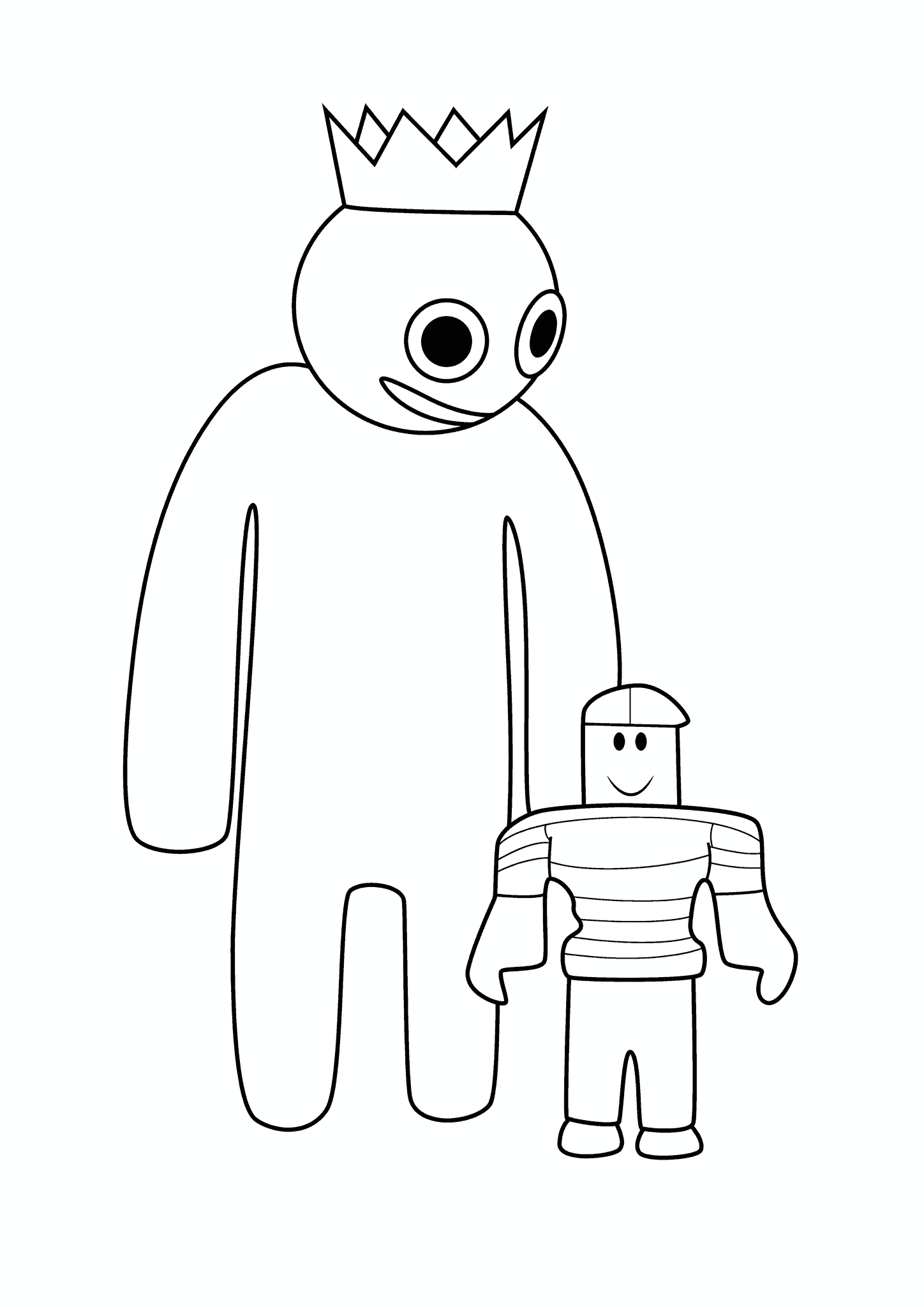 Rainbow Friends: Blue and Roblox Character