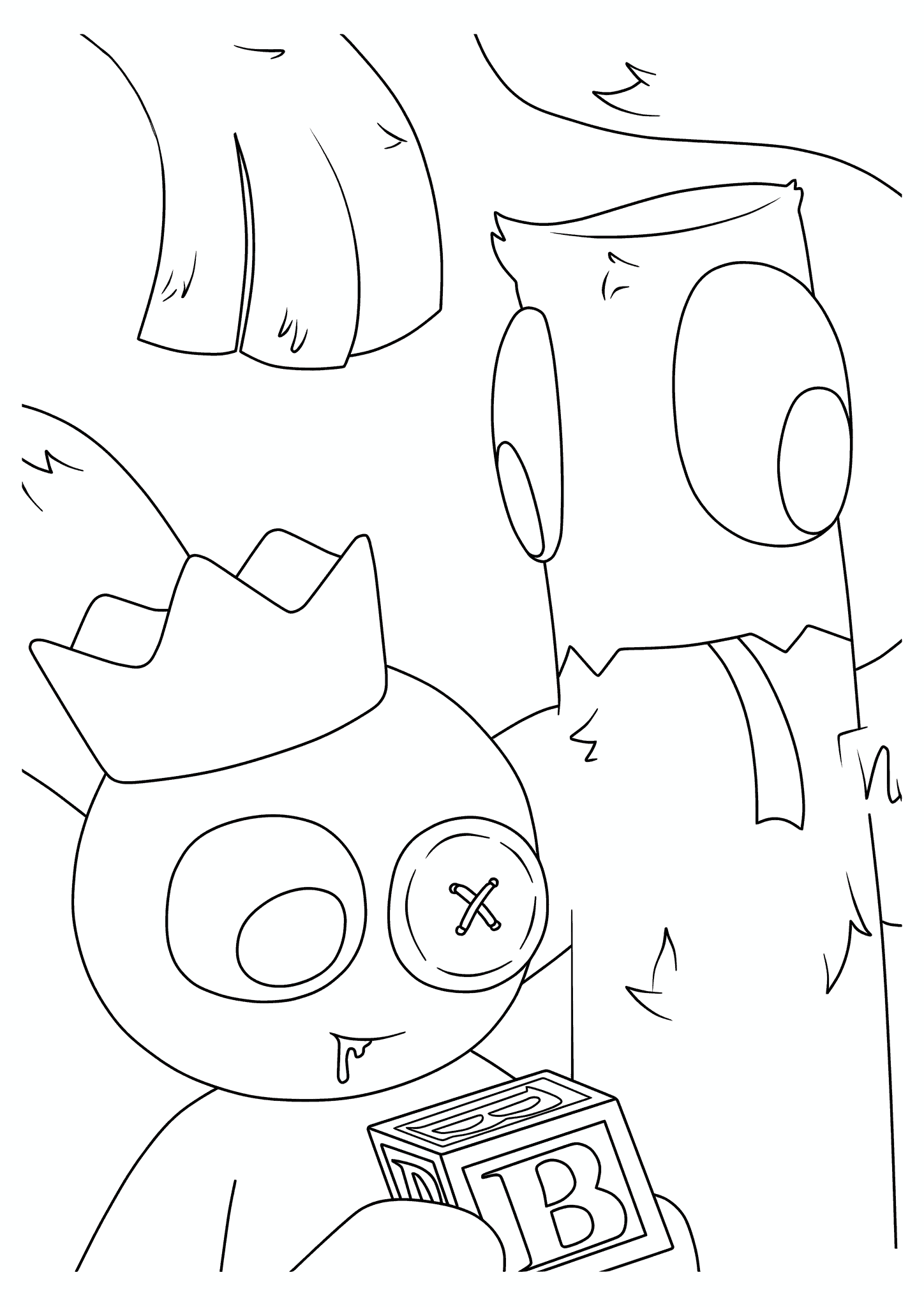 Rainbow Friends: Blue and Toy Cube