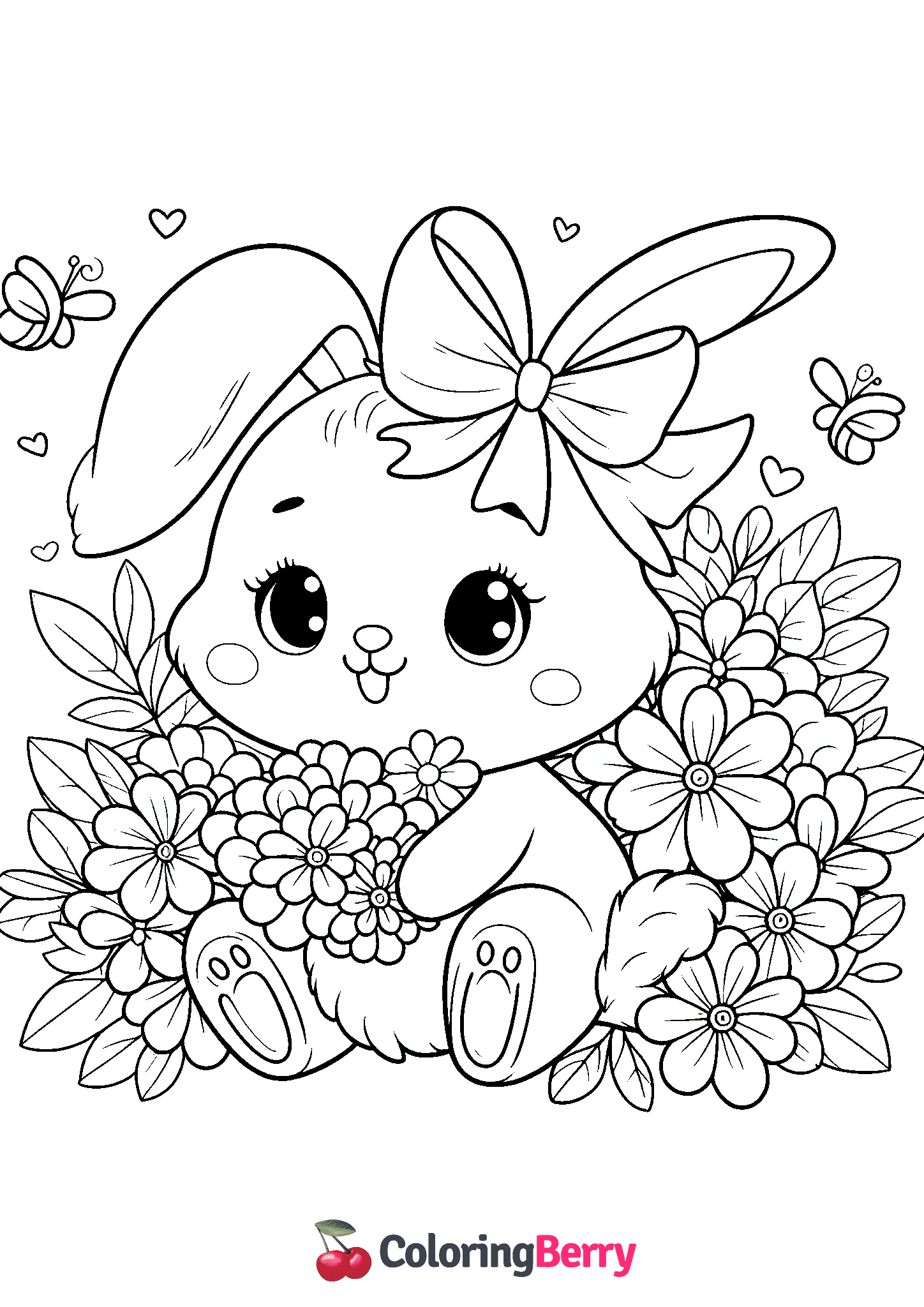 Bunny with Flowers