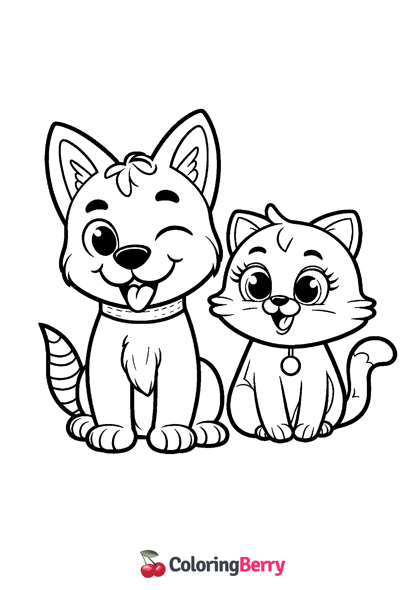 Cartoon Cat and Cartoon Dog